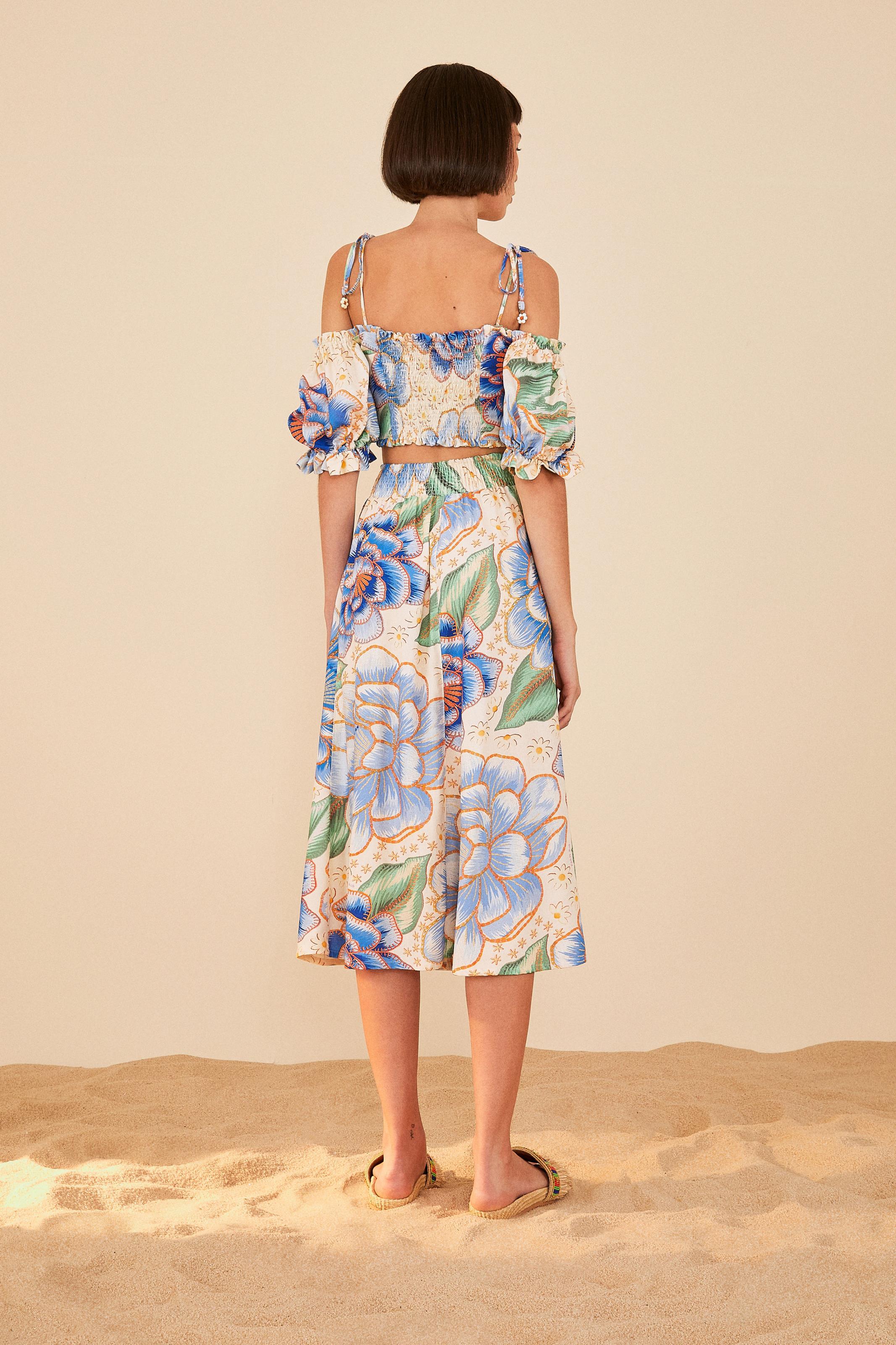 Blusa Cropped Estampada Magia De Chita