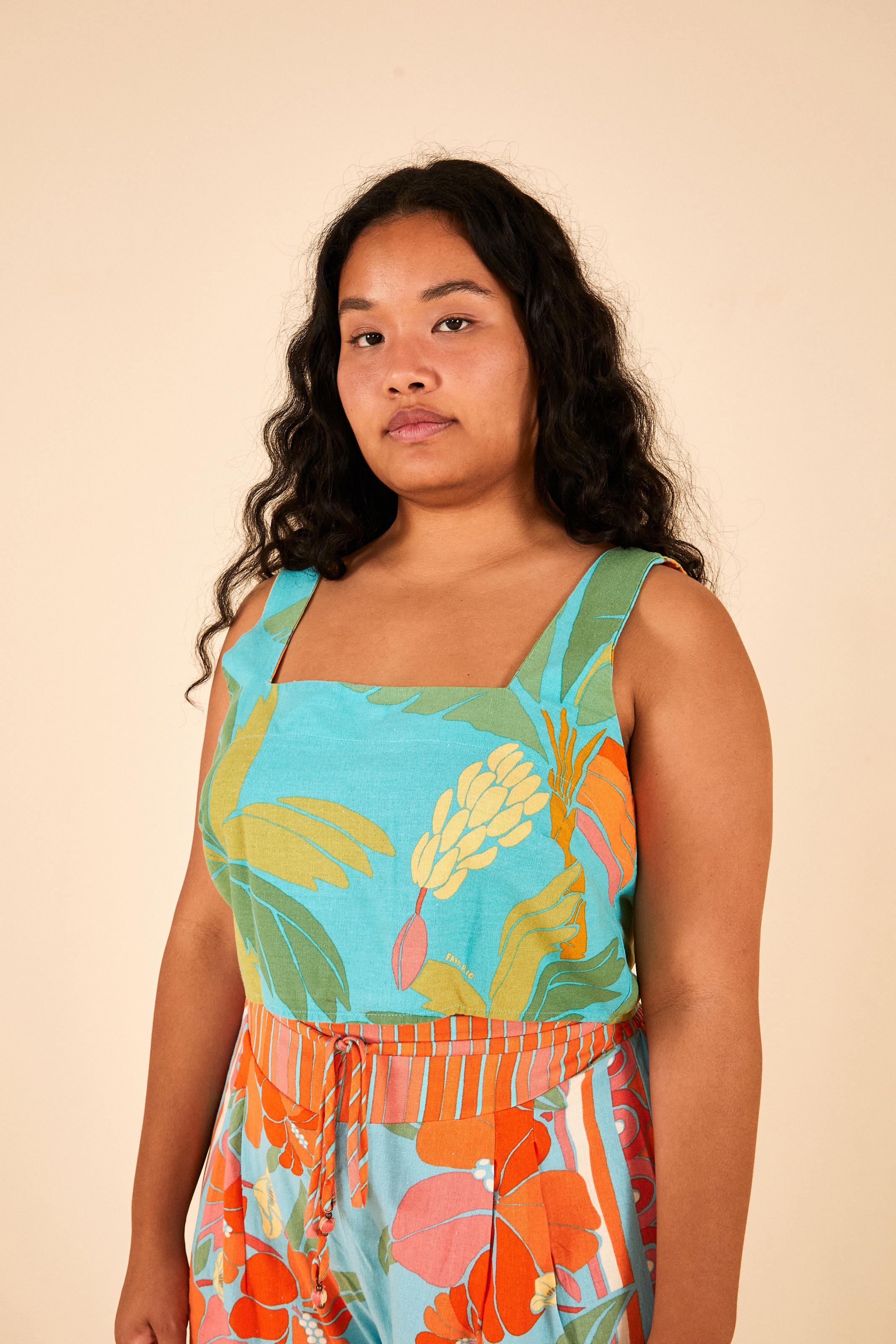 Blusa Estampada Praia Tropical