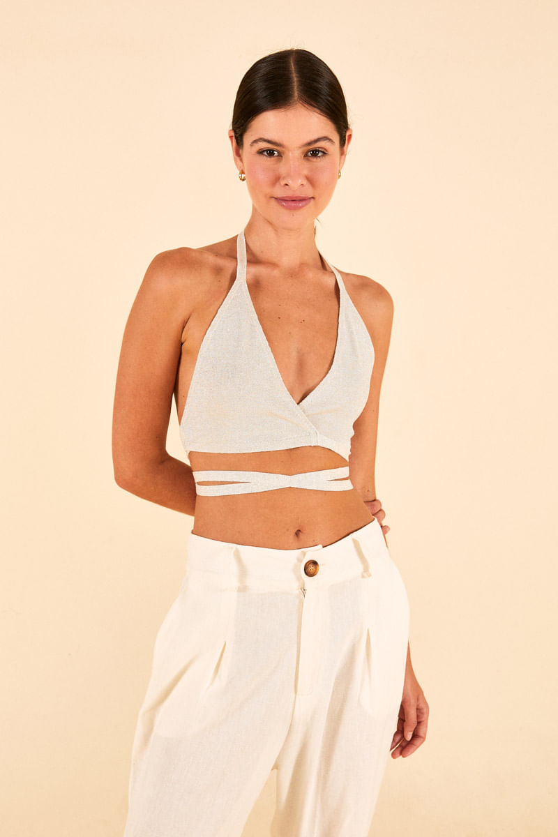 Top Biquíni Tricot Amarração