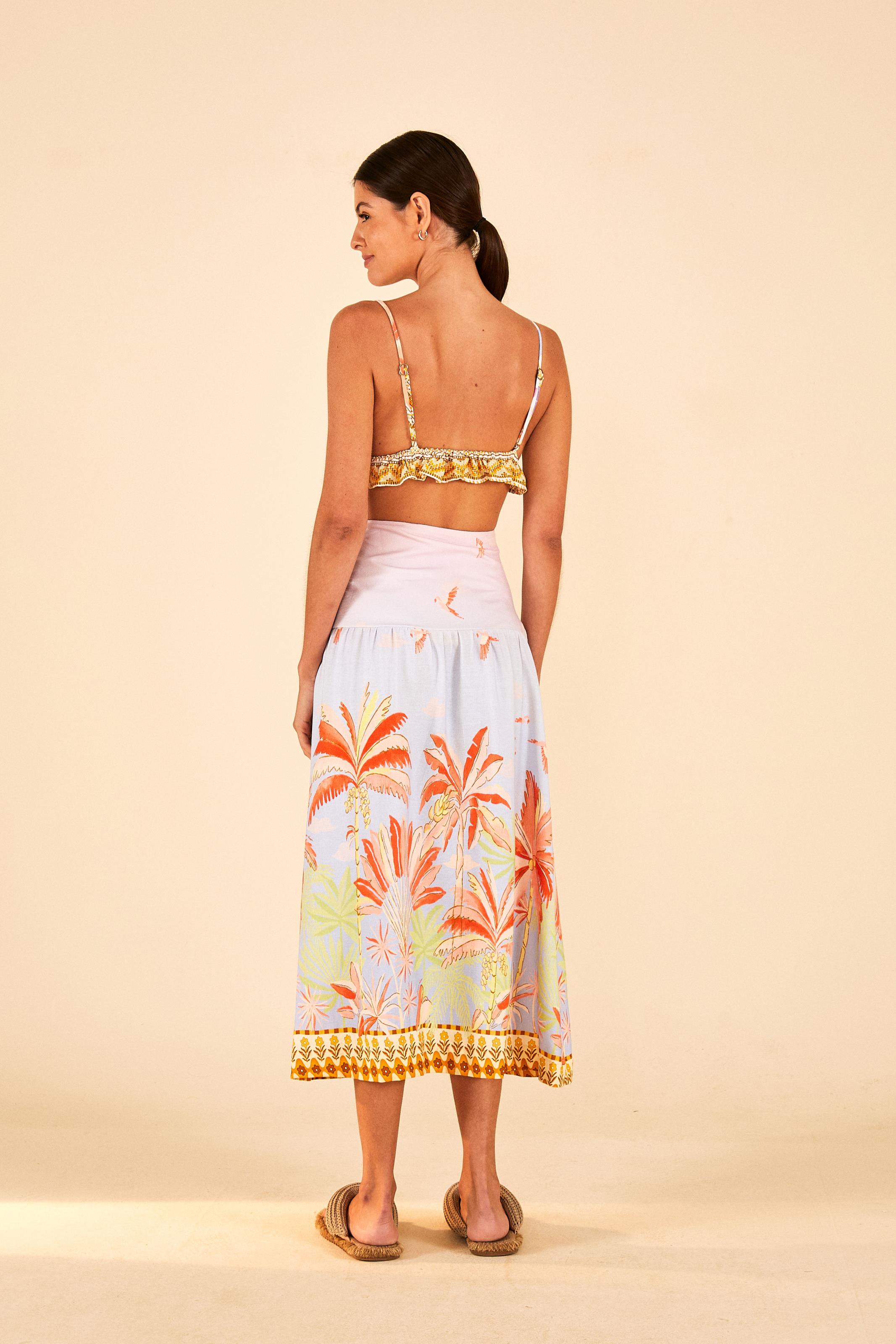 Top Cropped Estampado Praia Do Interior