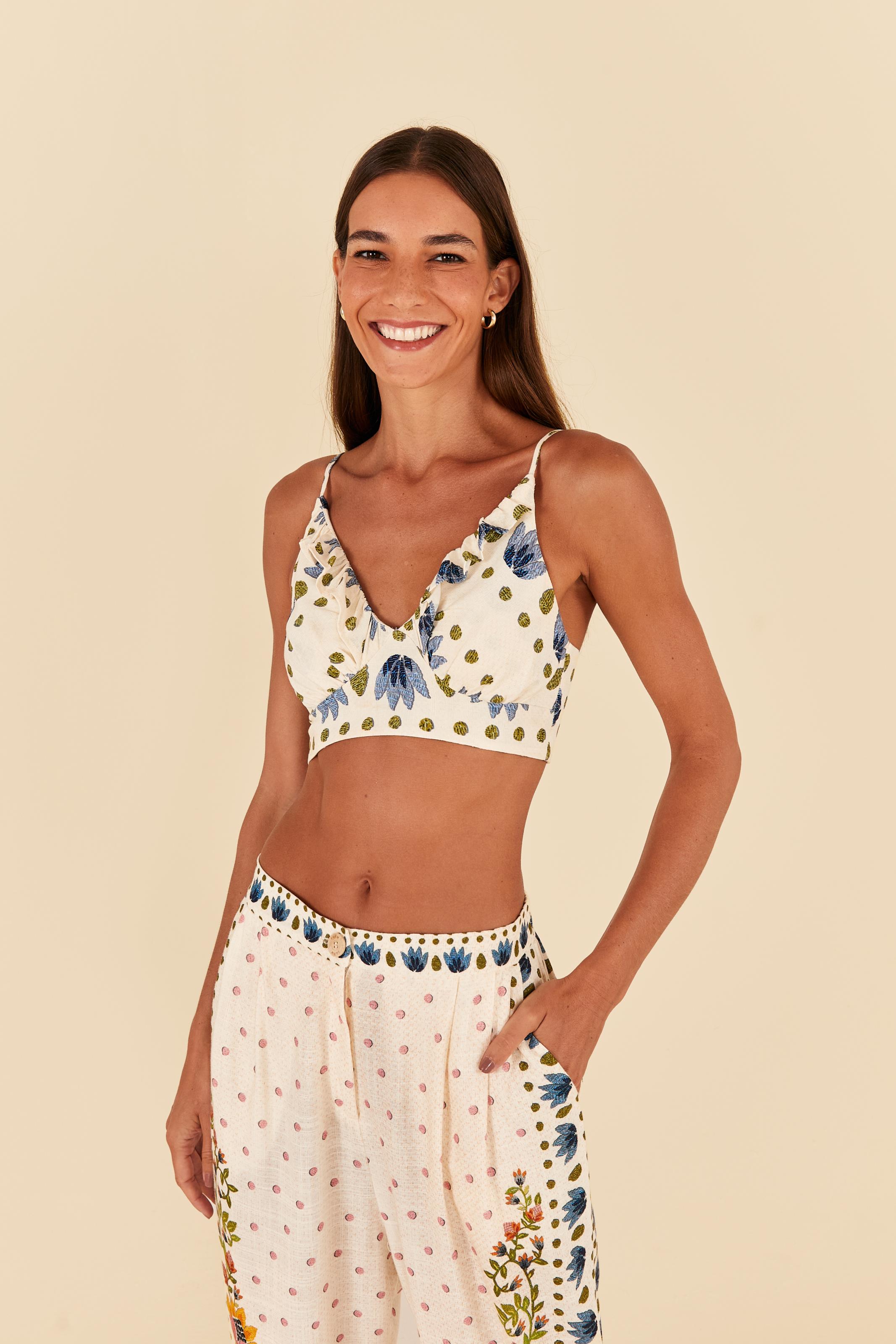 Top Estampado Brisa De Verão Barrado