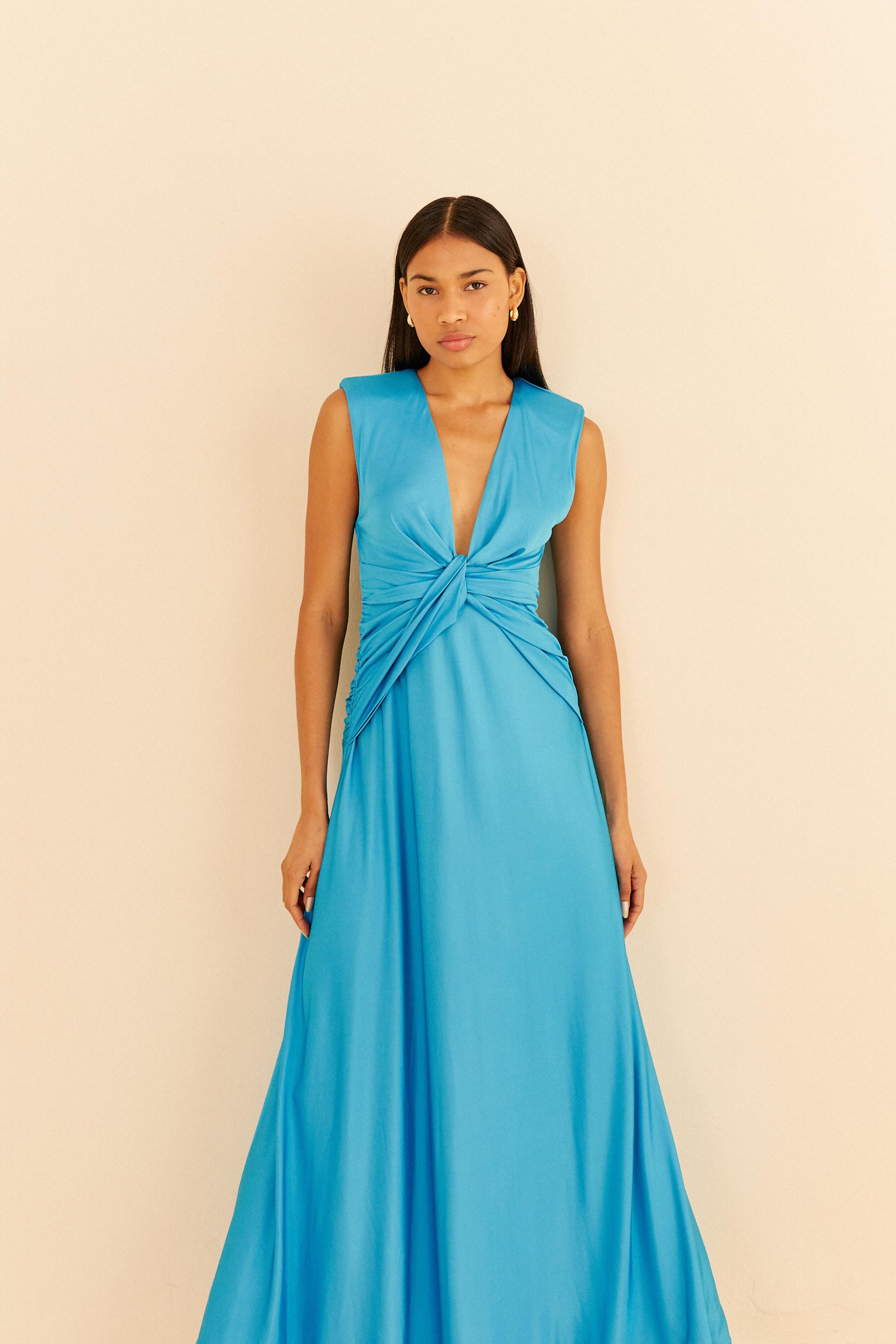 Vestido Ombreira Faixa Frente