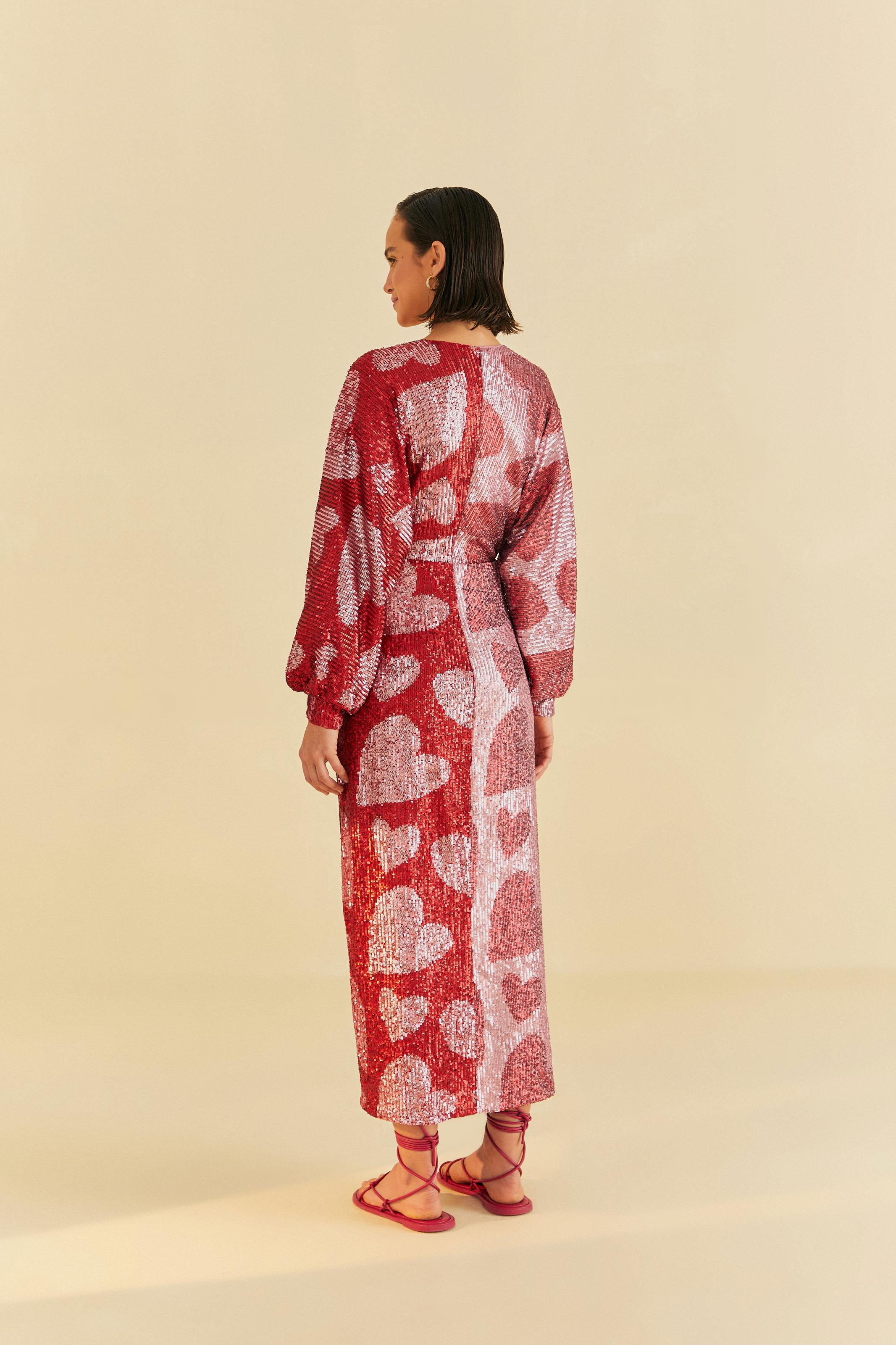 Vestido Paetê Corações