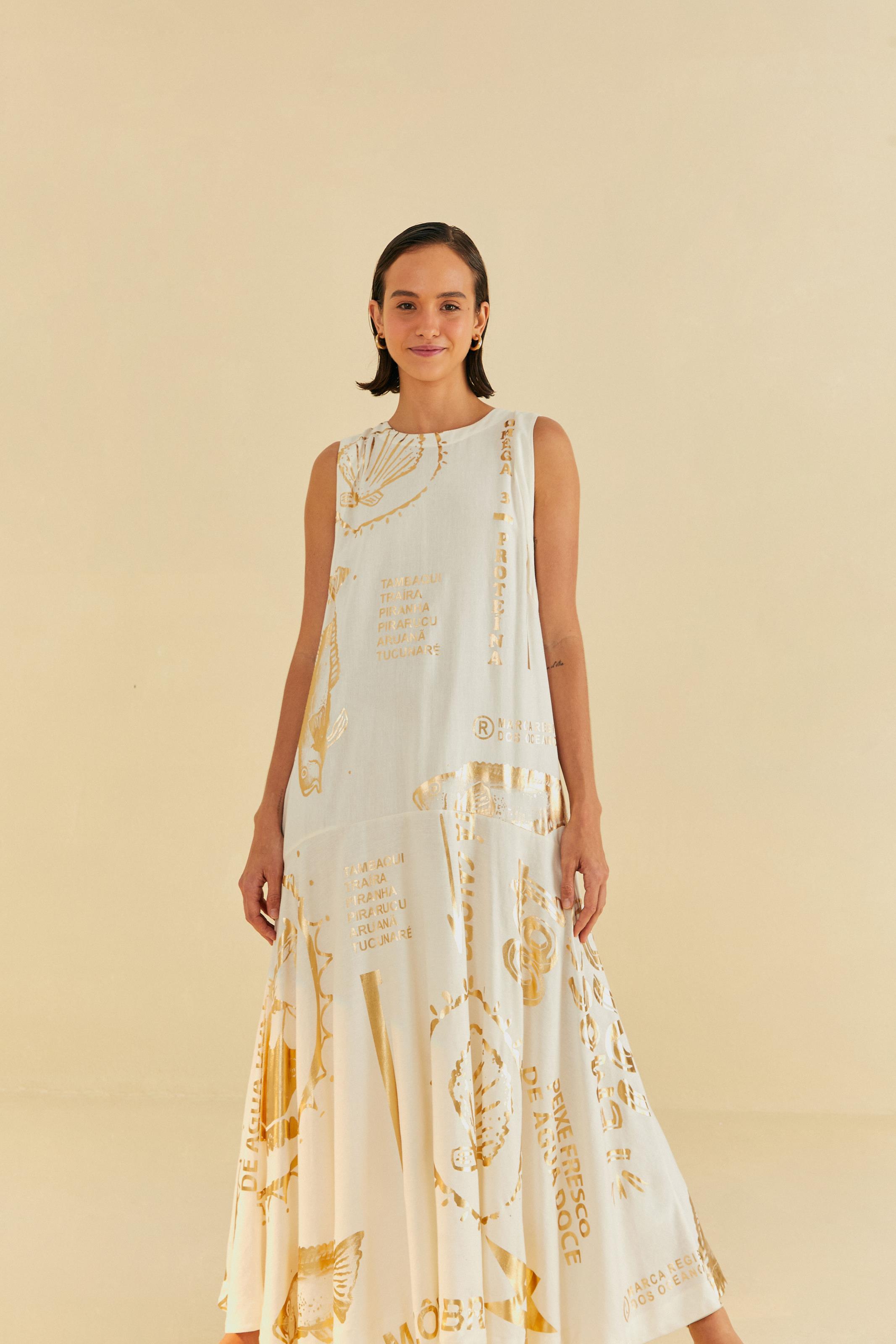 Vestido Cropped Estampado Patch Foil