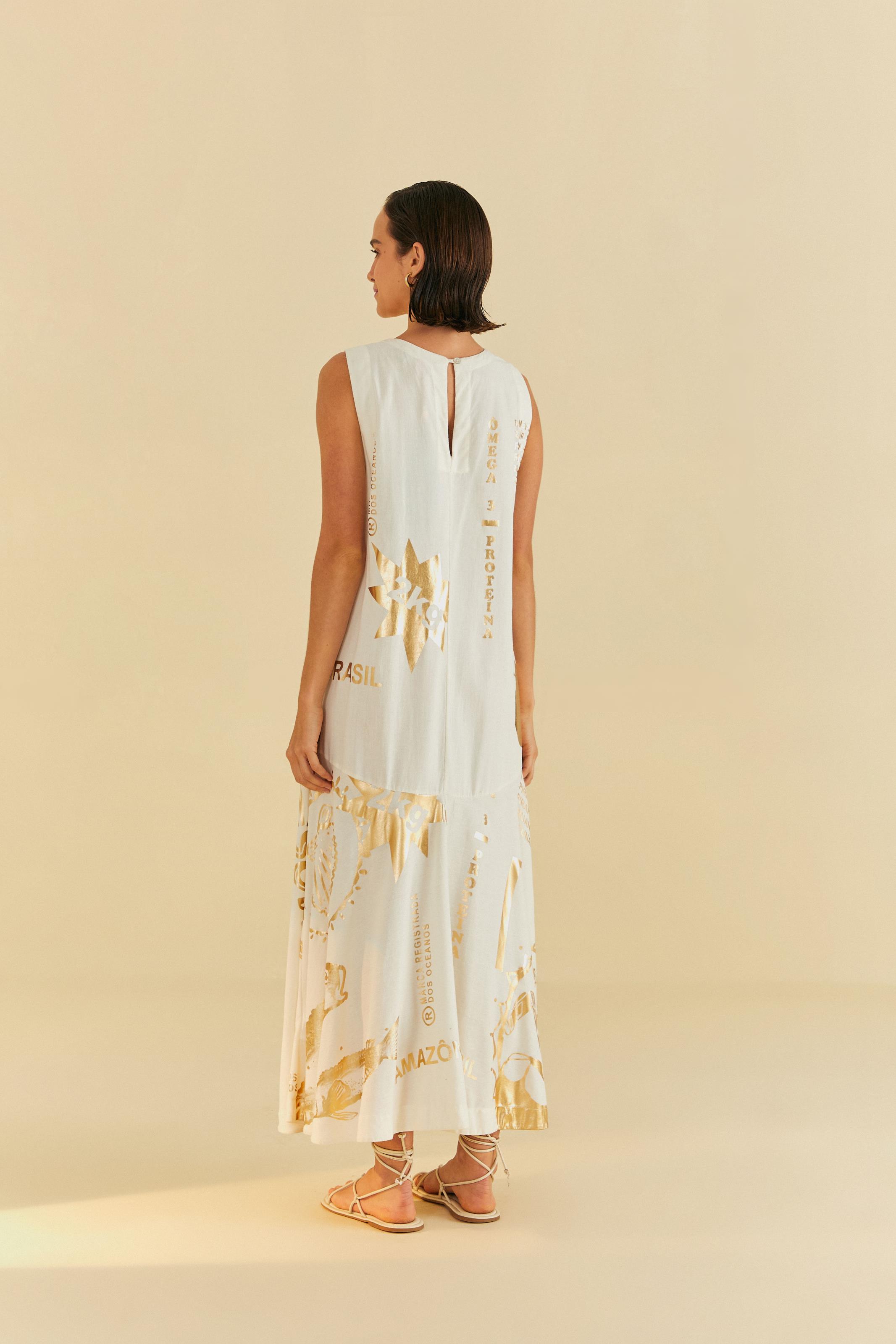 Vestido Cropped Estampado Patch Foil
