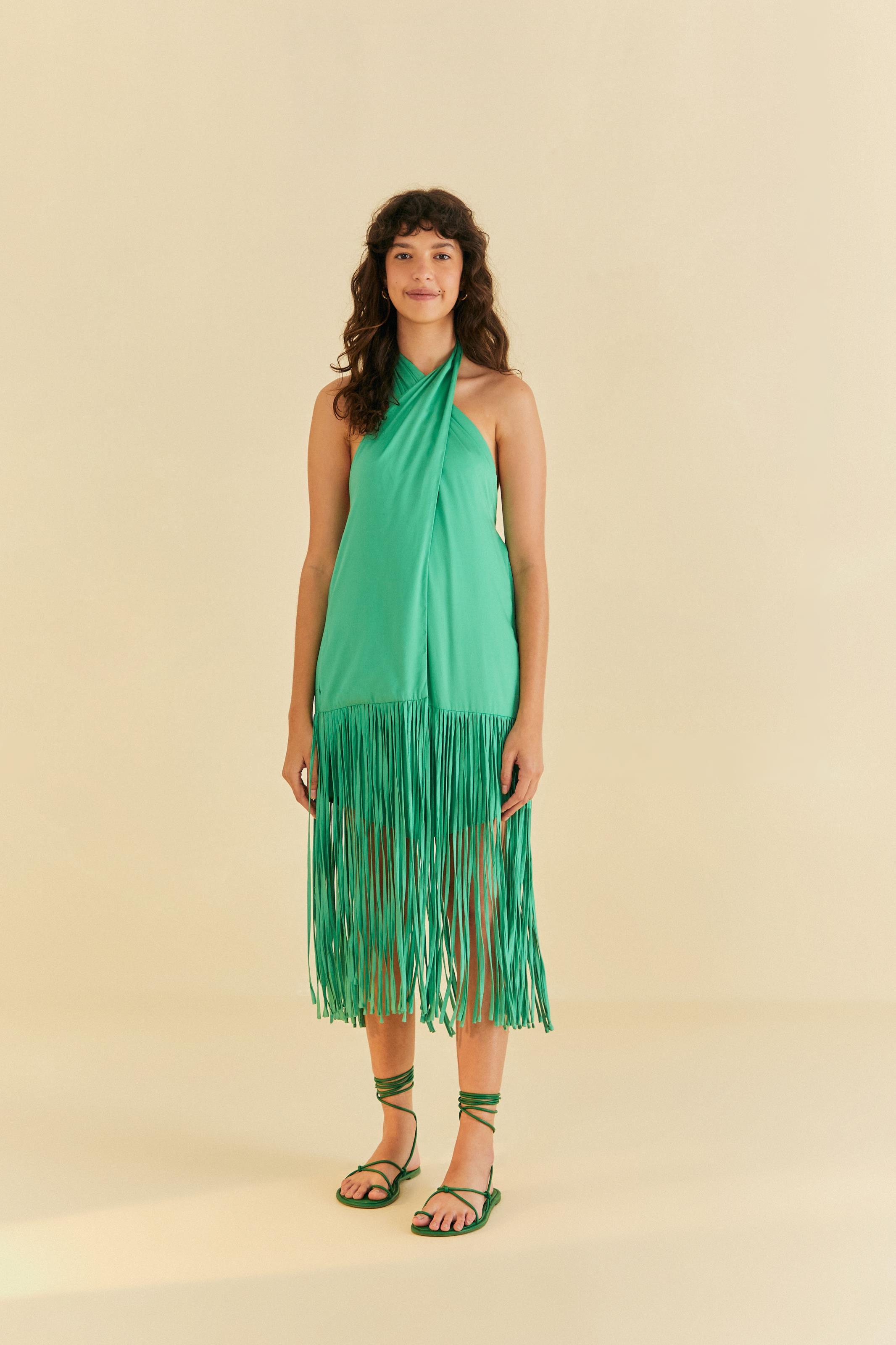 Vestido Frente Única Franjas