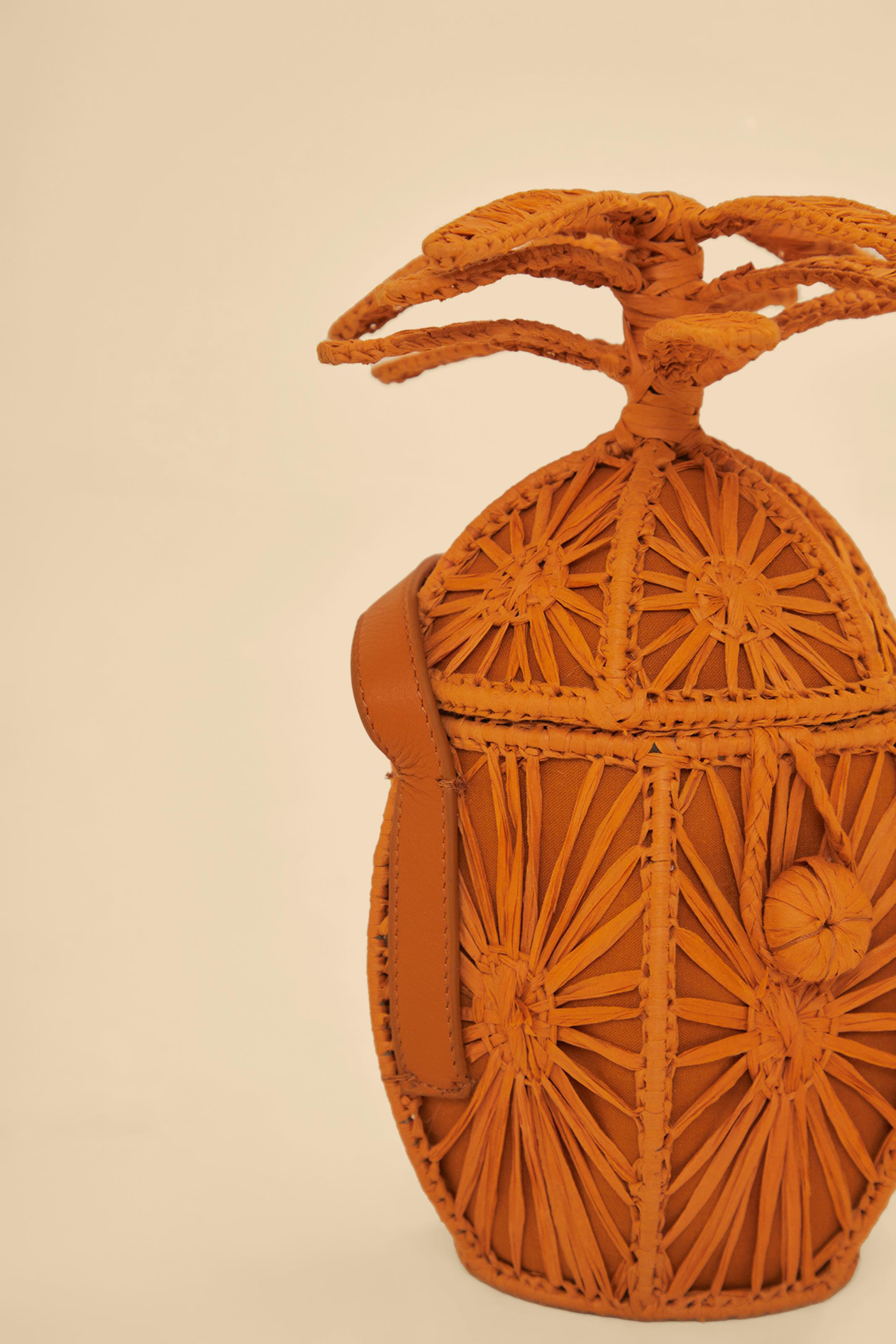 Bolsa Artesanal Estampada Abacaxi
