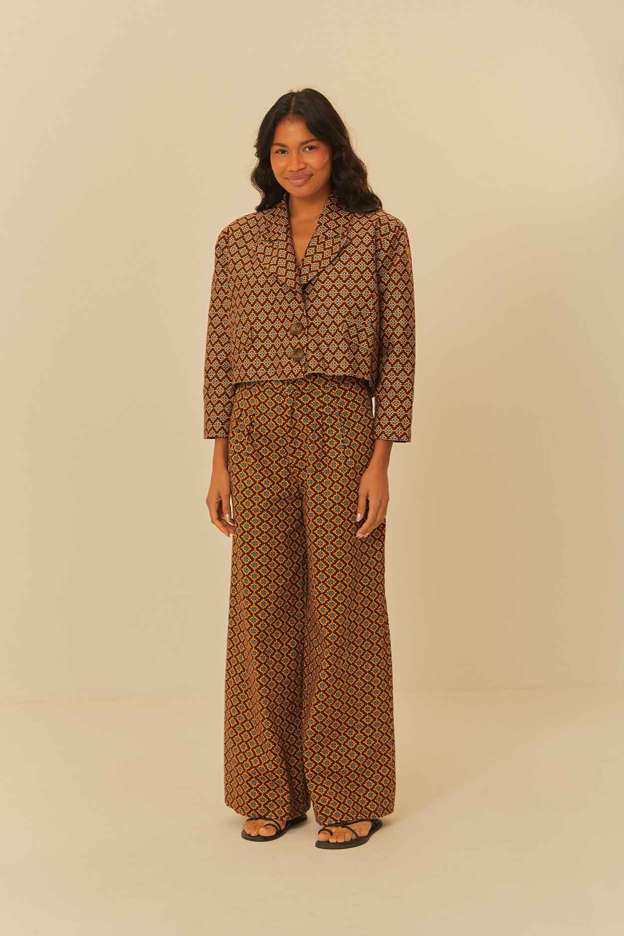 Blazer Estampado Yuinahu Corrido