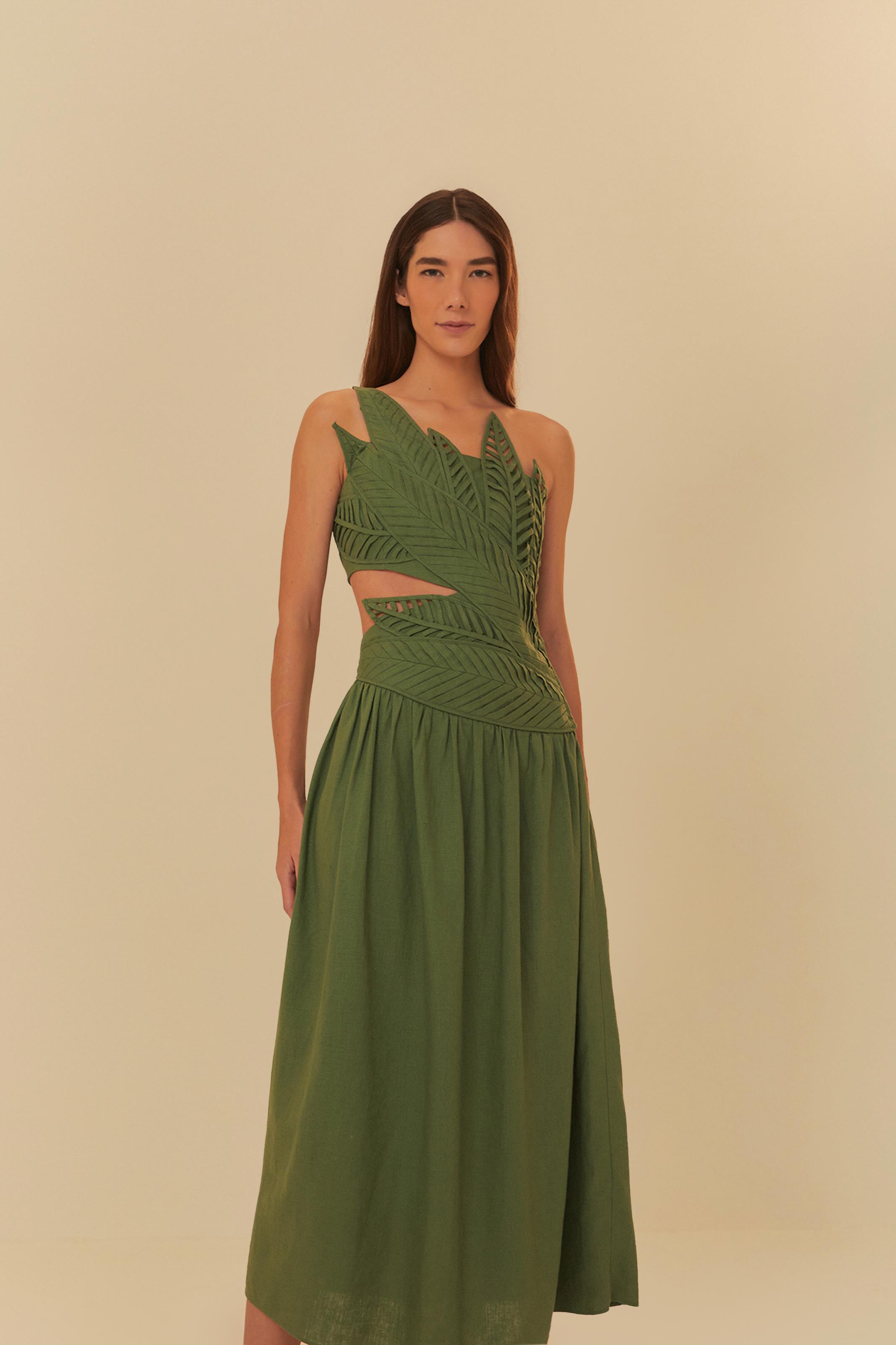 Vestido Estampado Folha Amazônia