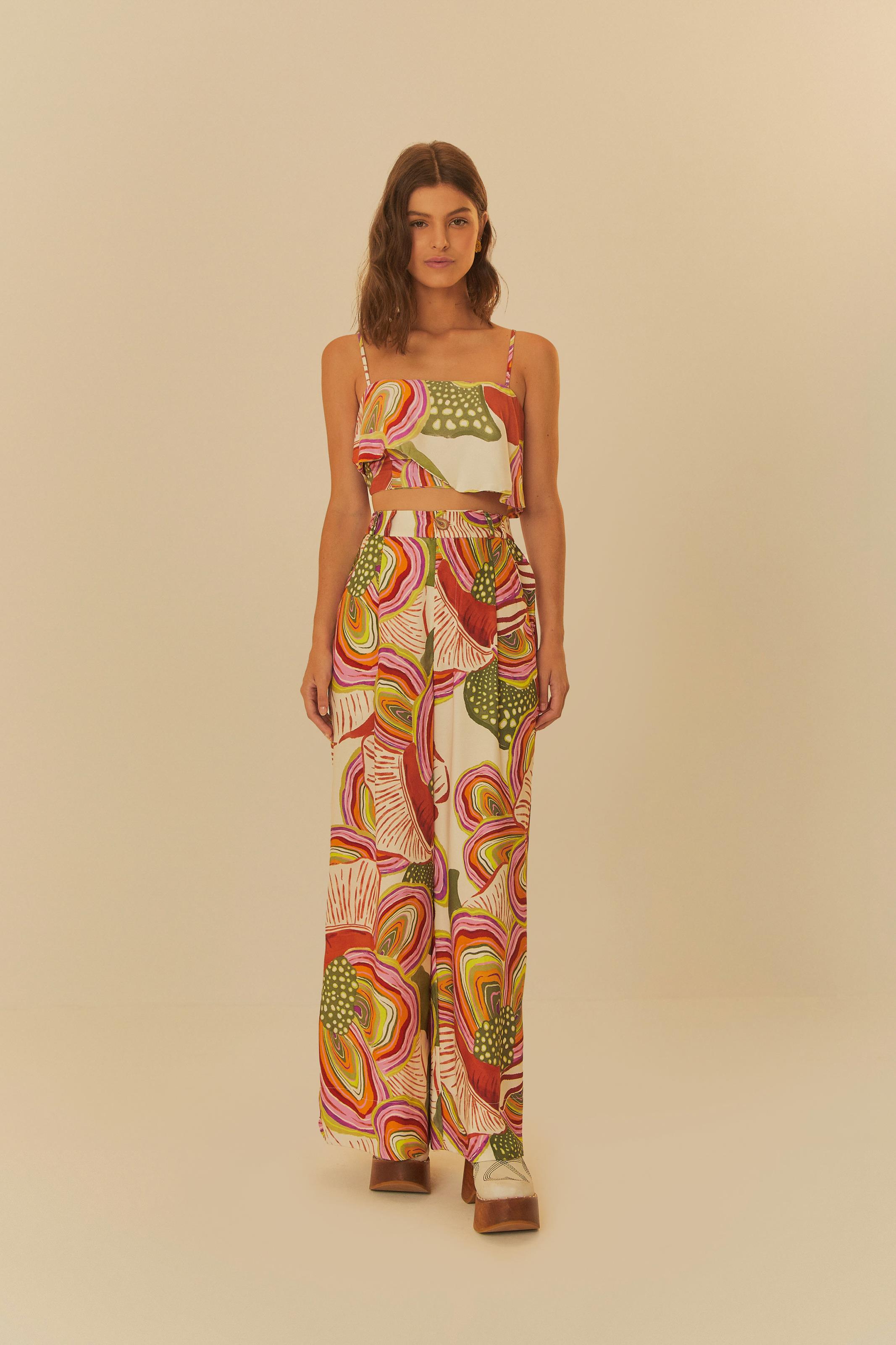 Top Irregular Estampado Flor Do Mar