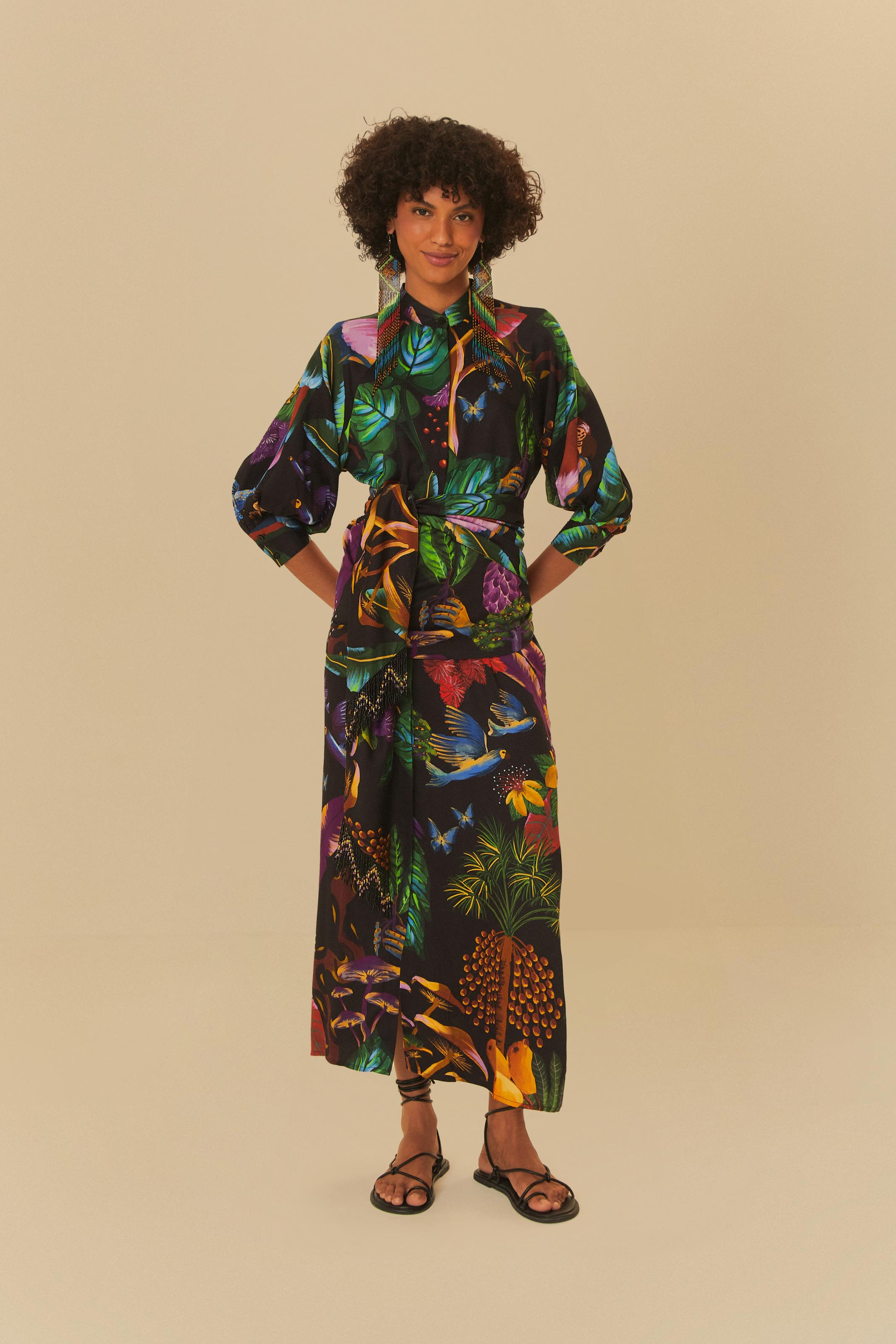 Vestido Cropped Estampado Caminho Yawanawa