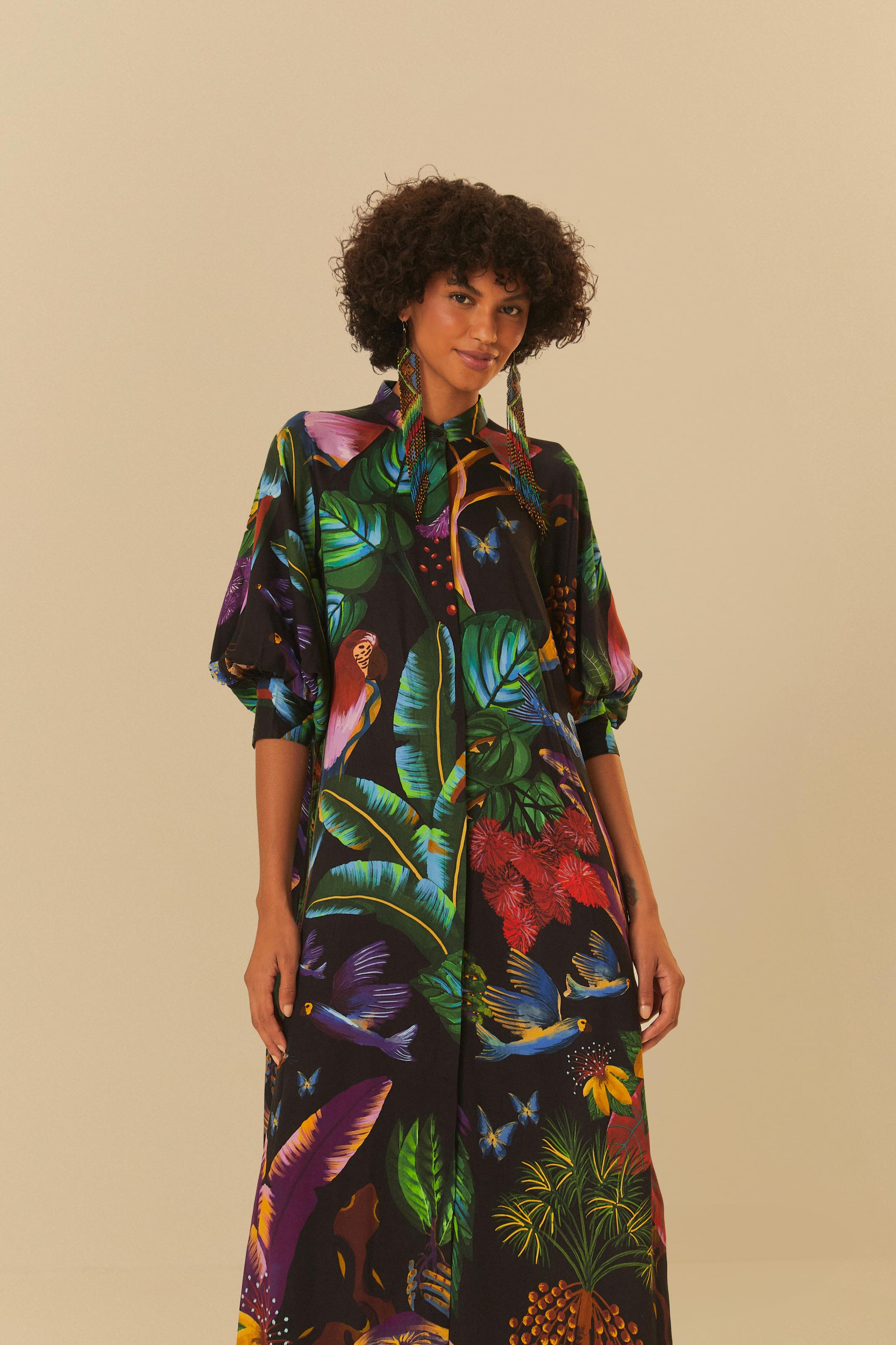 Vestido Cropped Estampado Caminho Yawanawa