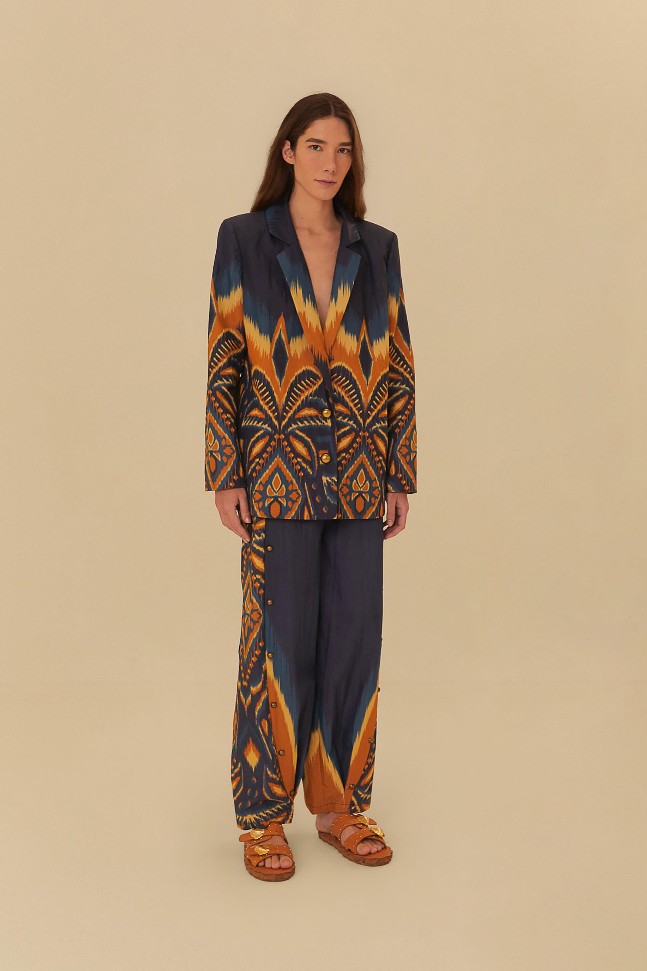 Calça Rebites Estampada Alba