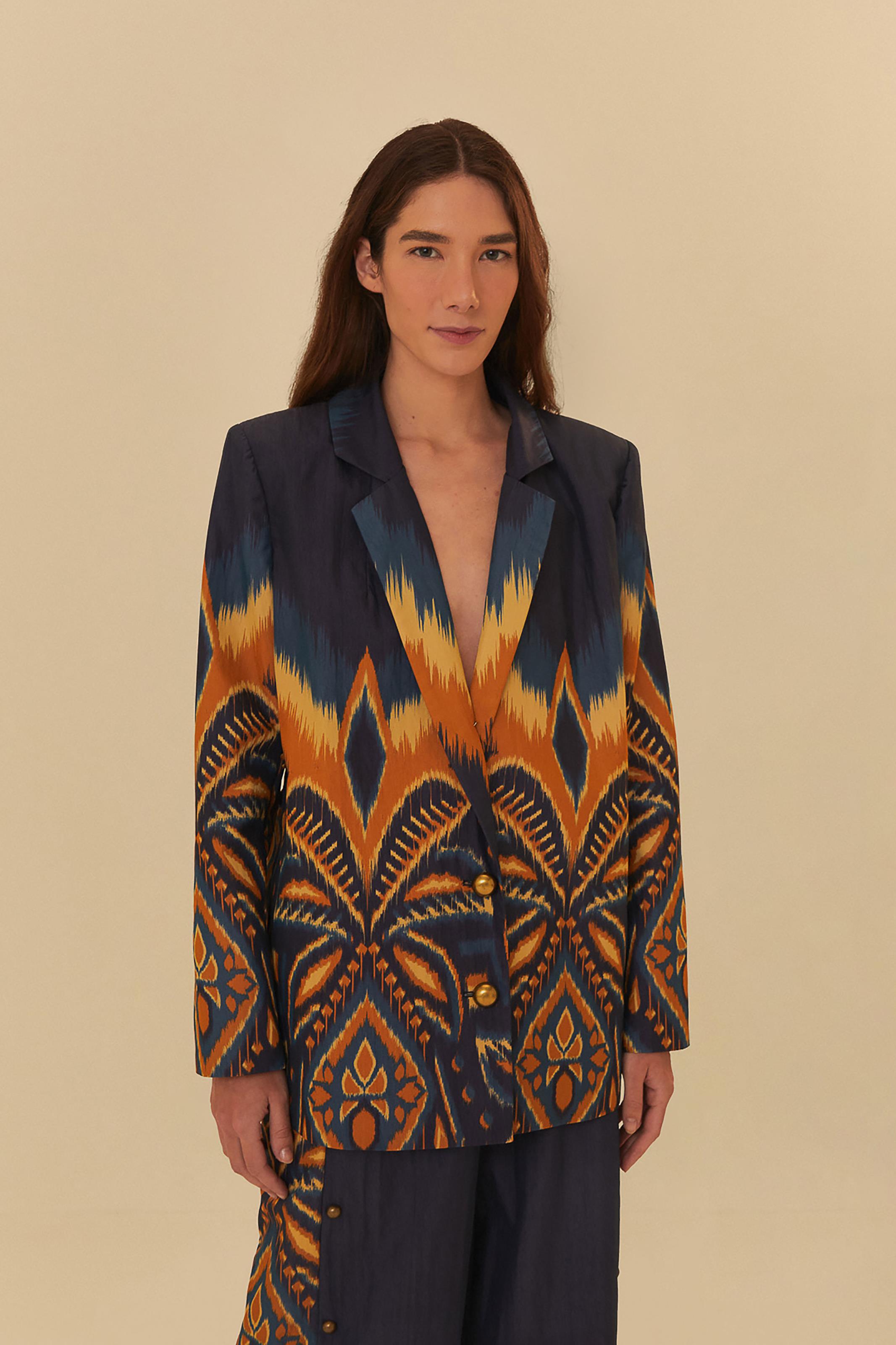 Blazer Oversized Rebites Estampado Alba
