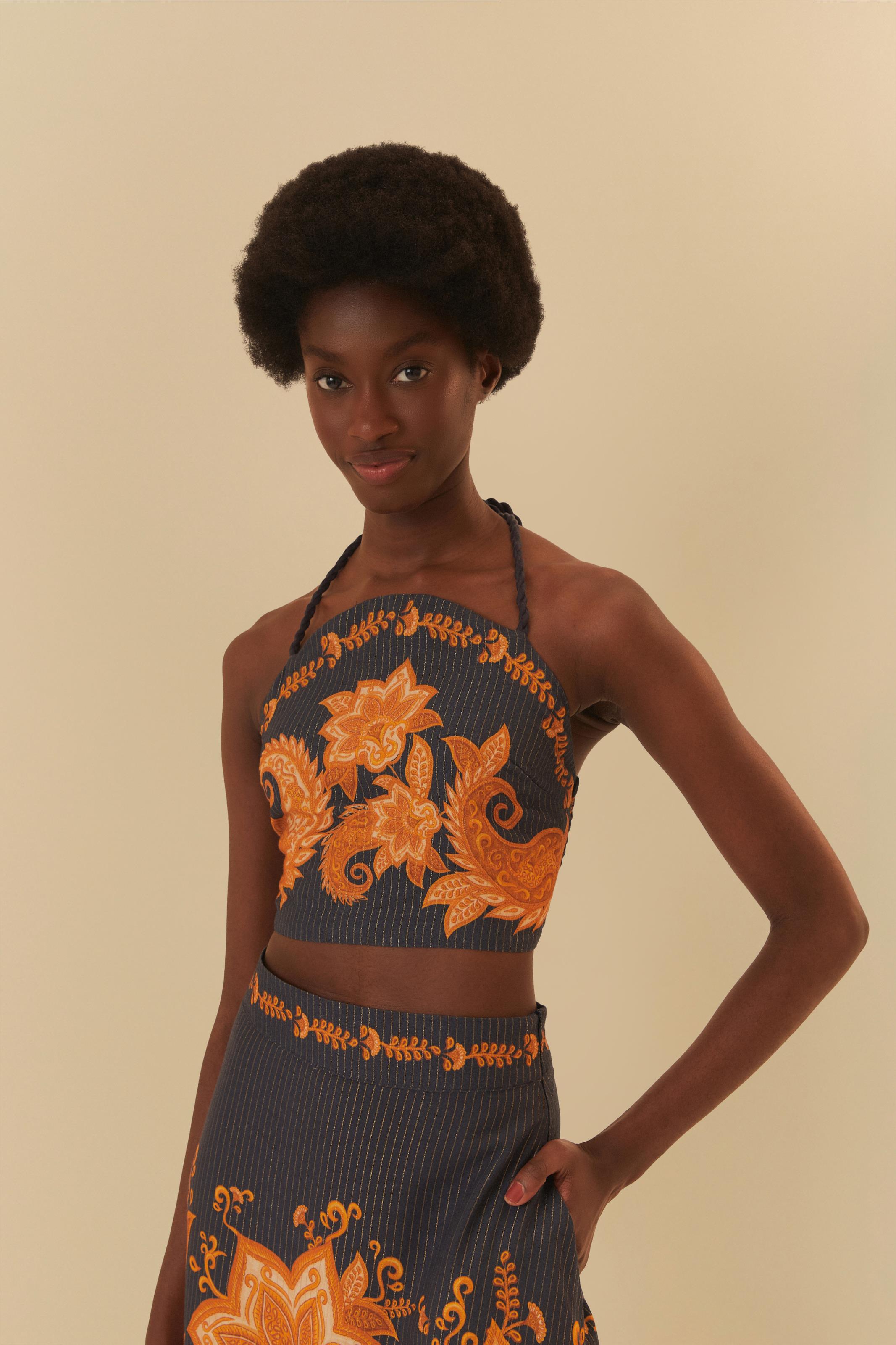 Top Estampado Paisley Onça