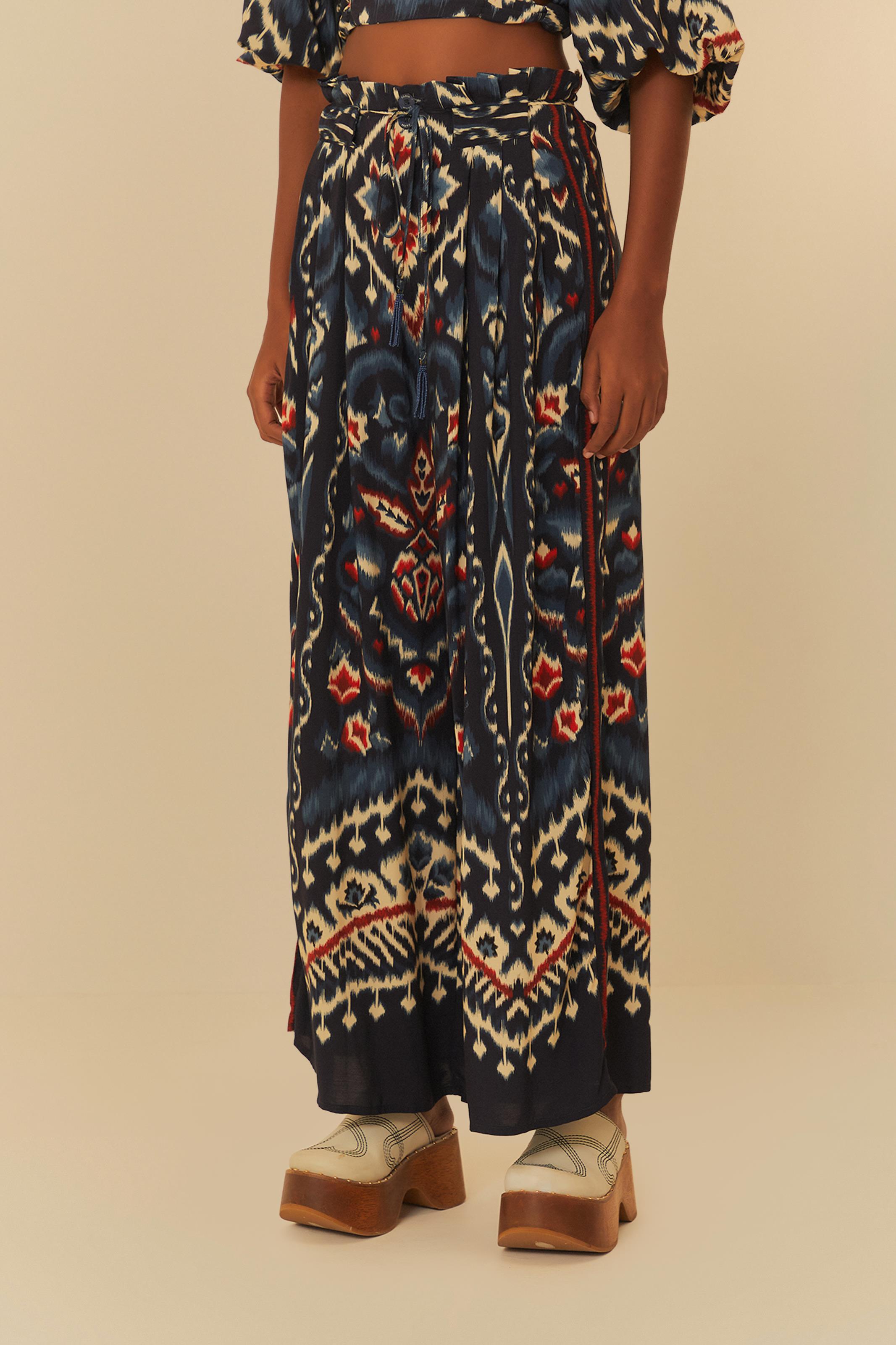 Calça Pantalona Estampada Java