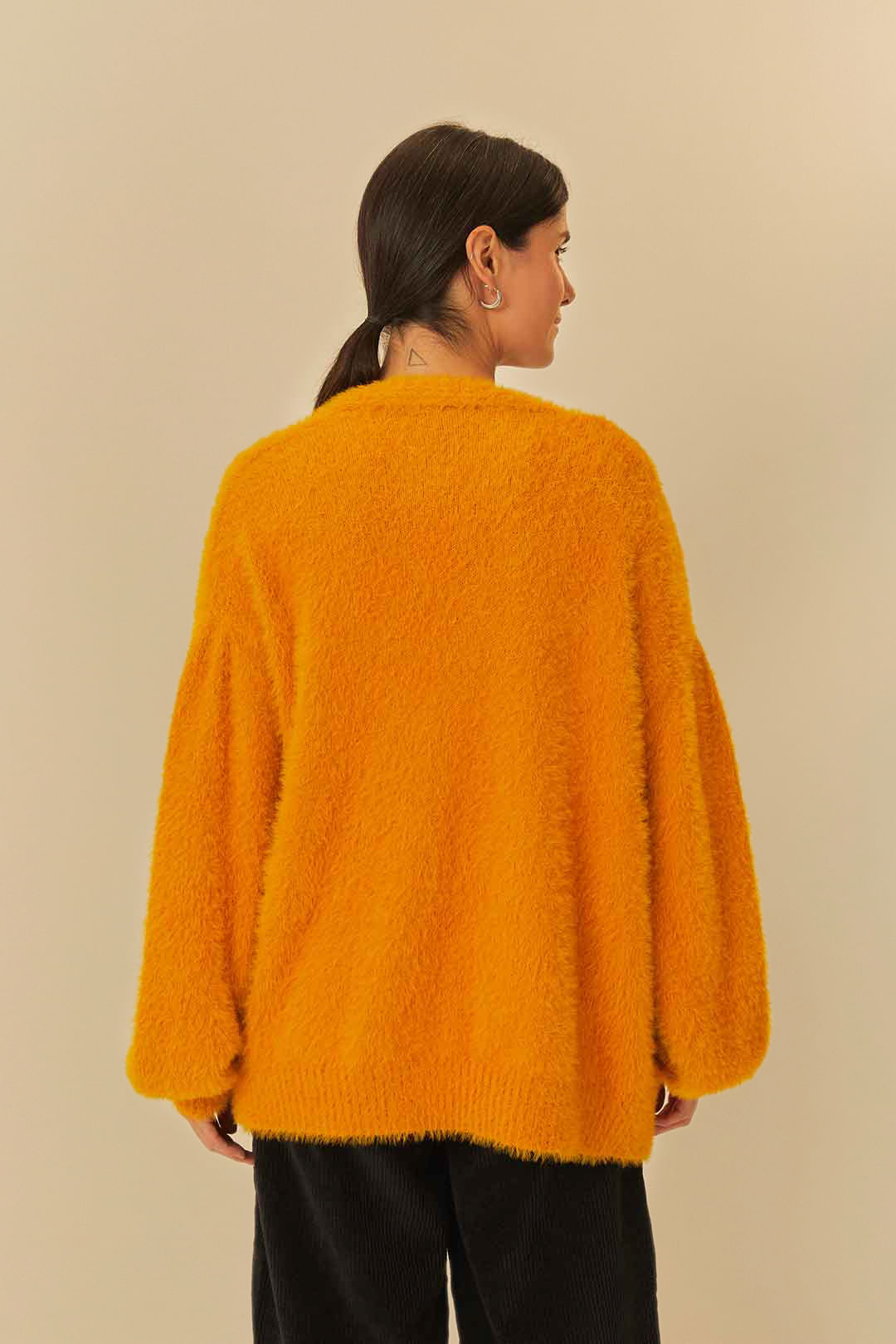 Cardigan Tricot Pelinho Com Bolso
