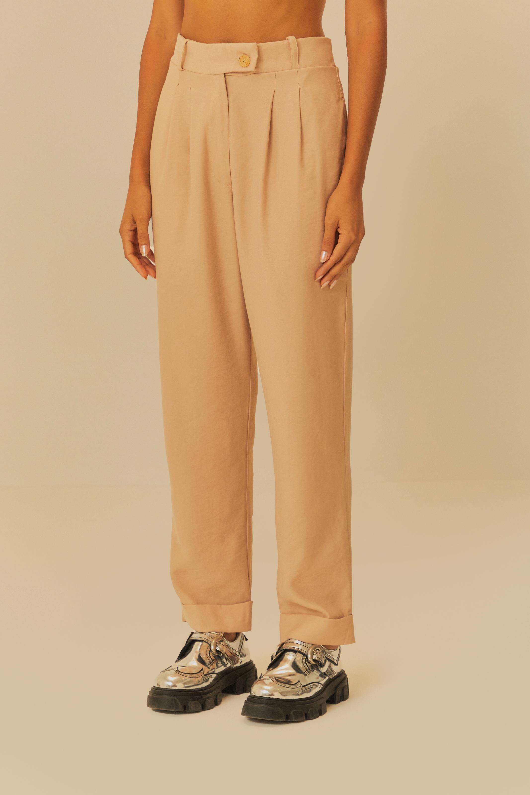 Calça Ampla Pregas