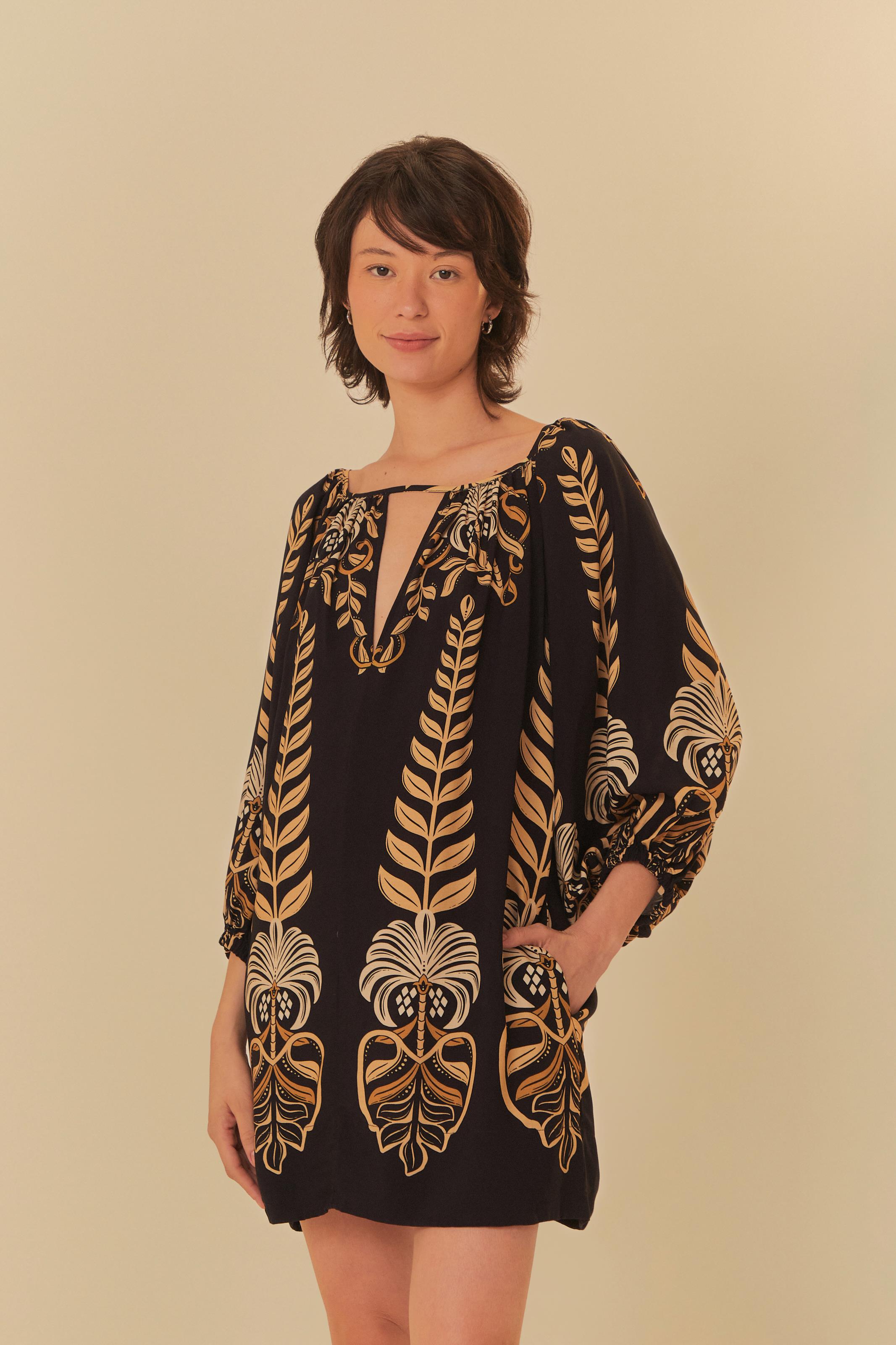 Vestido Curto Estampado Esplendor Tropical