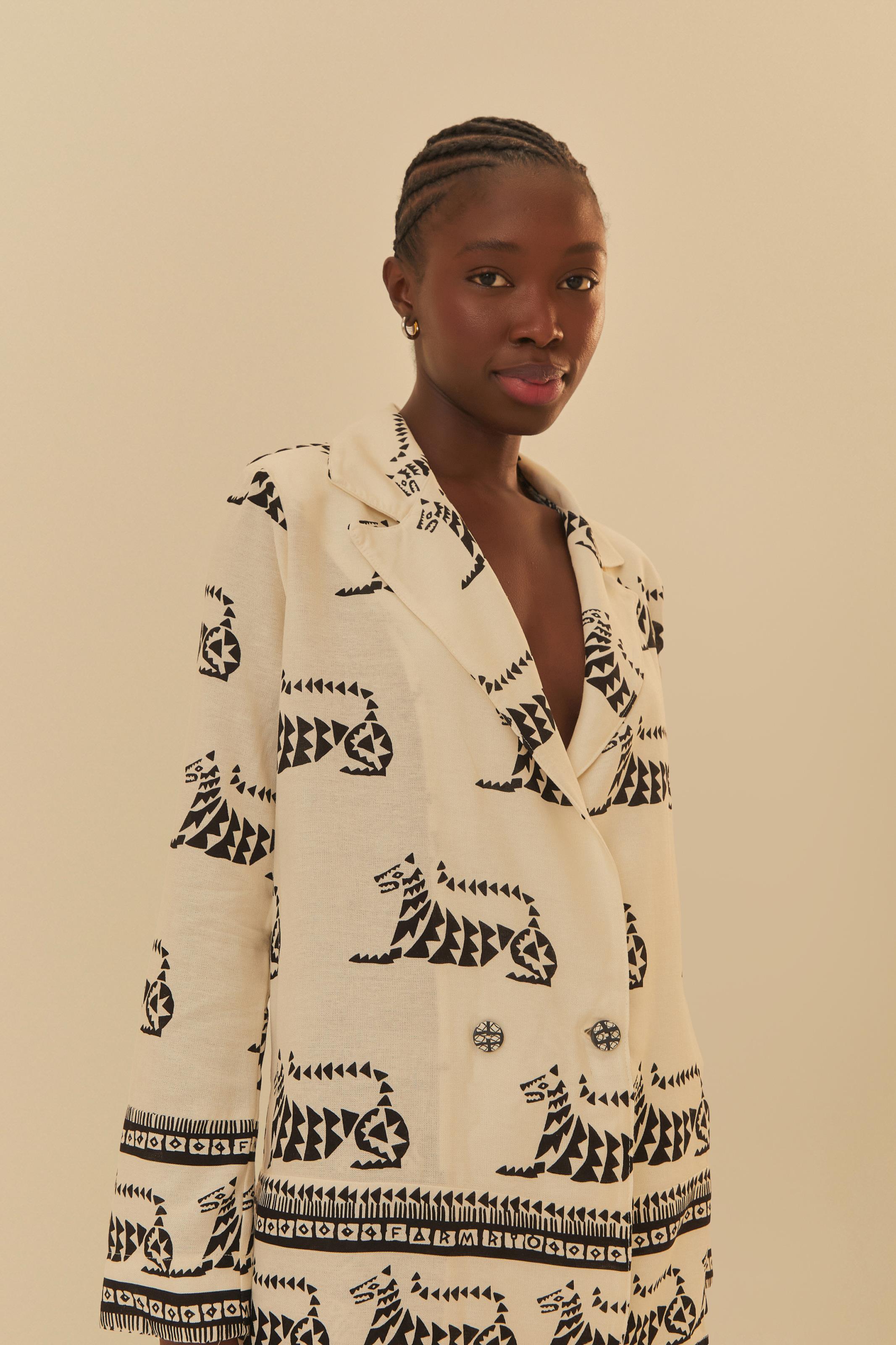 Blazer Estampado Tigronça