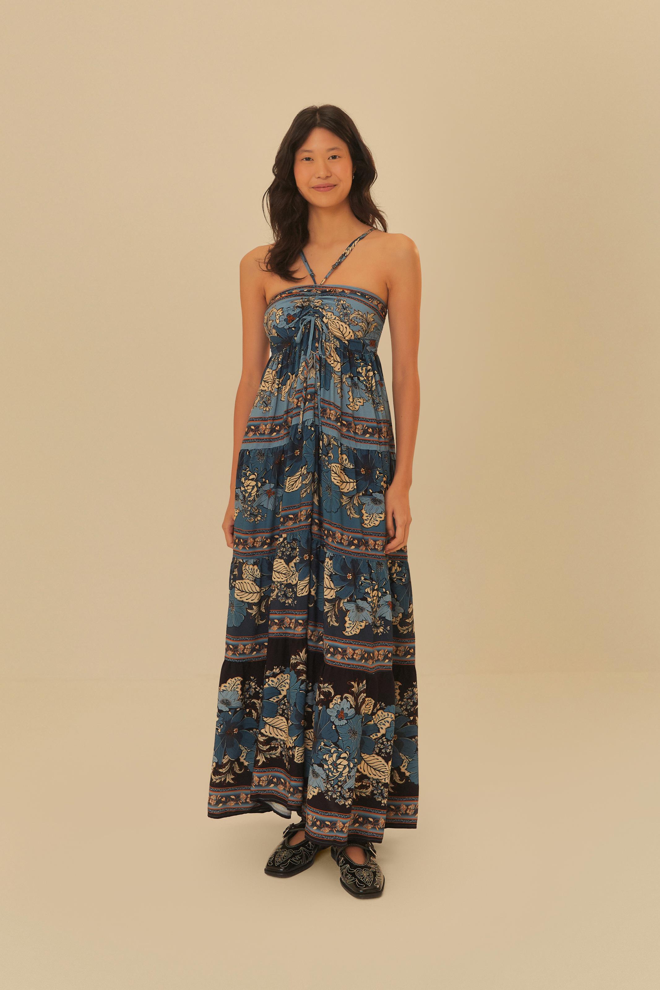Vestido Longo Estampado Dália
