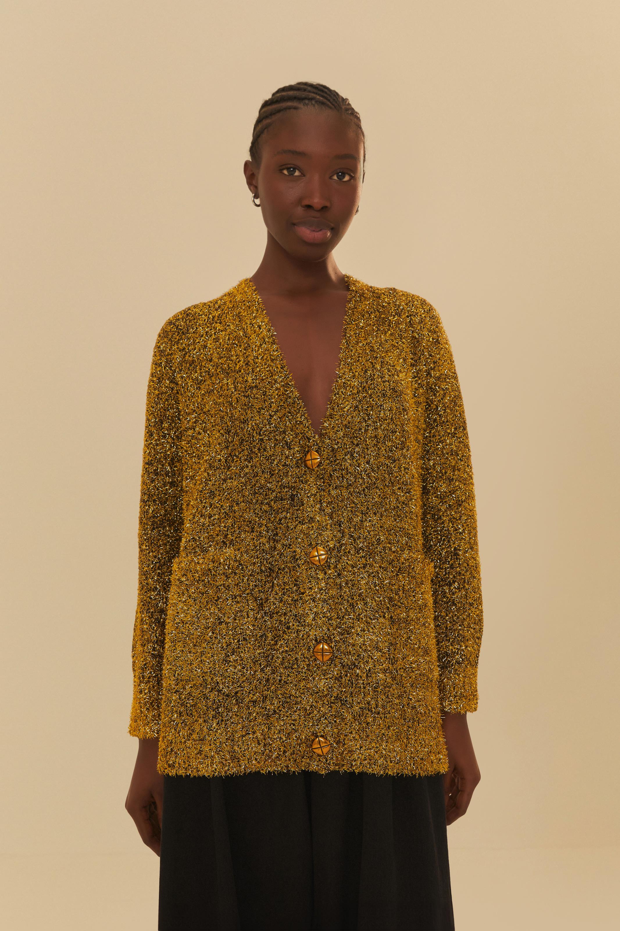 Cardigan Tricot Pelinho Lurex