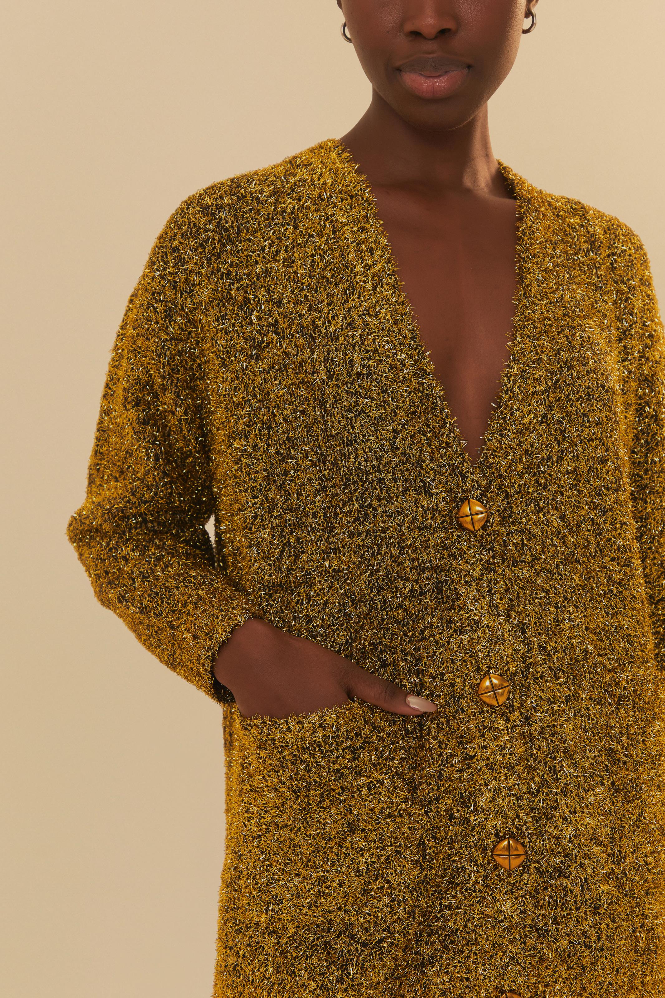 Cardigan Tricot Pelinho Lurex