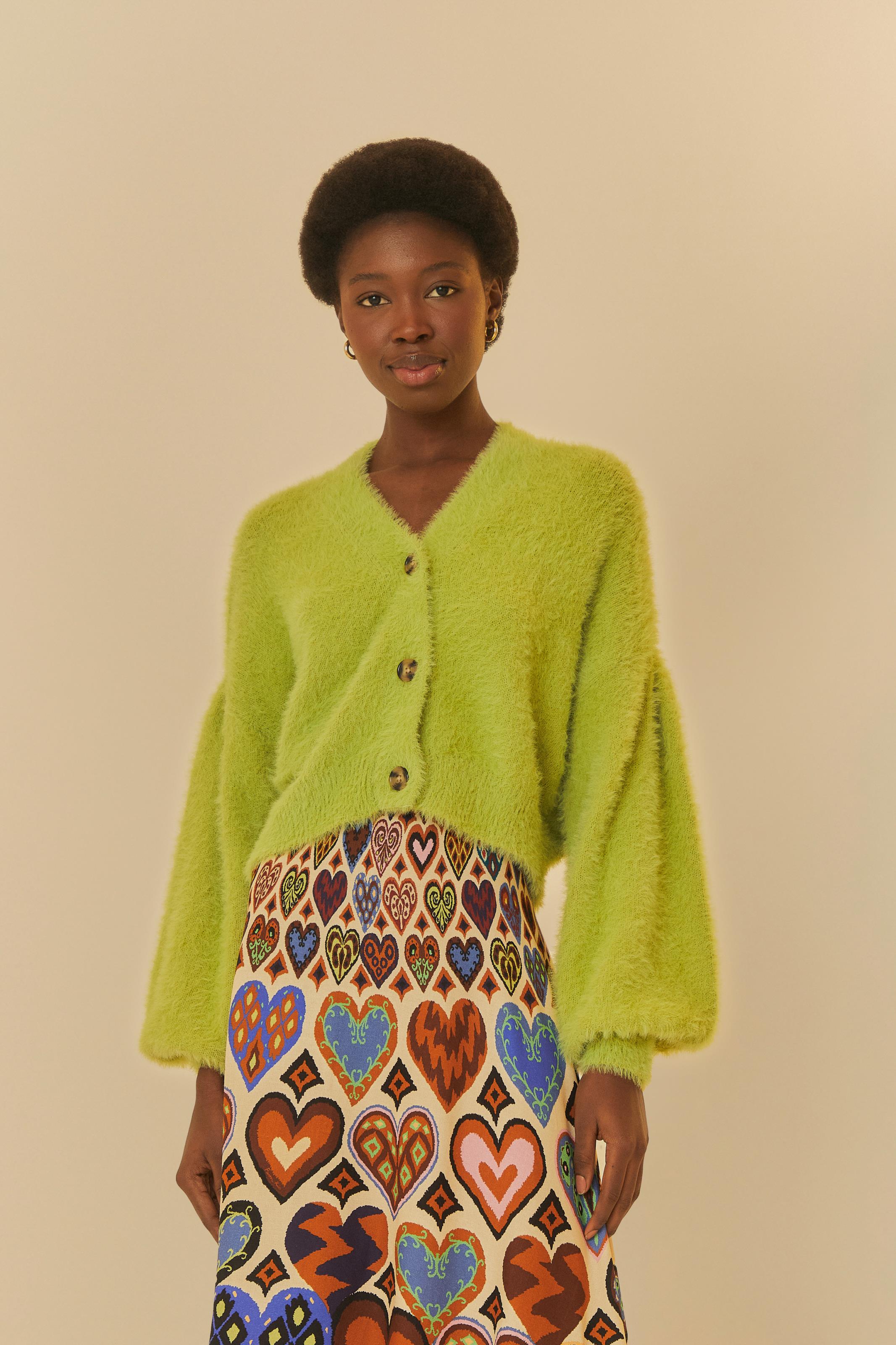 Cardigan Curto Tricot Pelinho