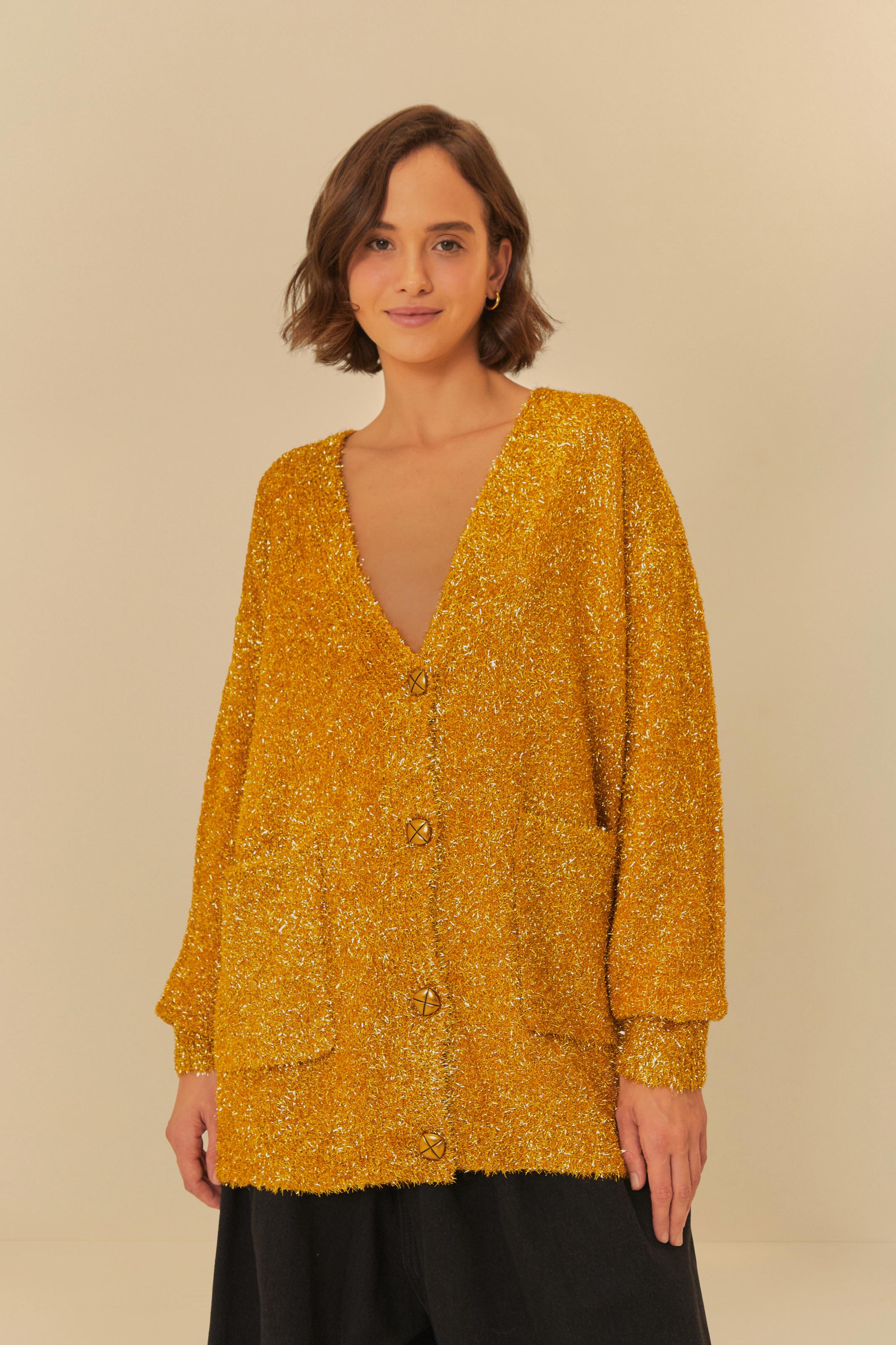 Cardigan Tricot Pelinho Lurex