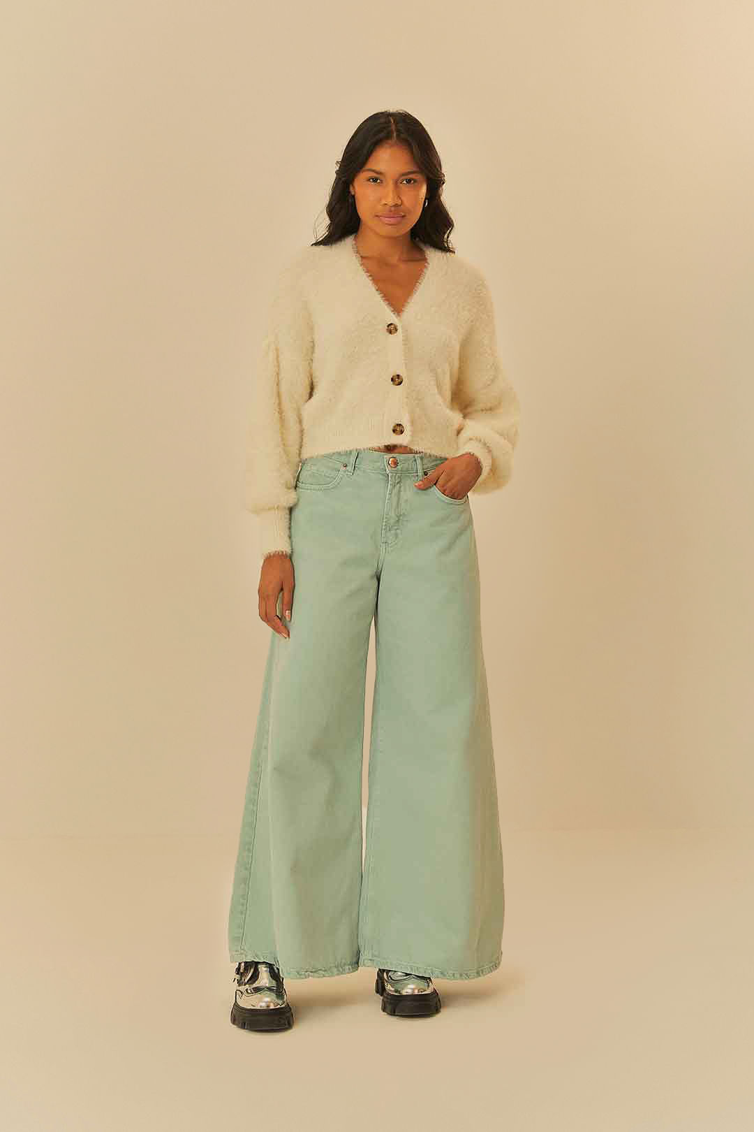 Calça Sarja Loose Bisne