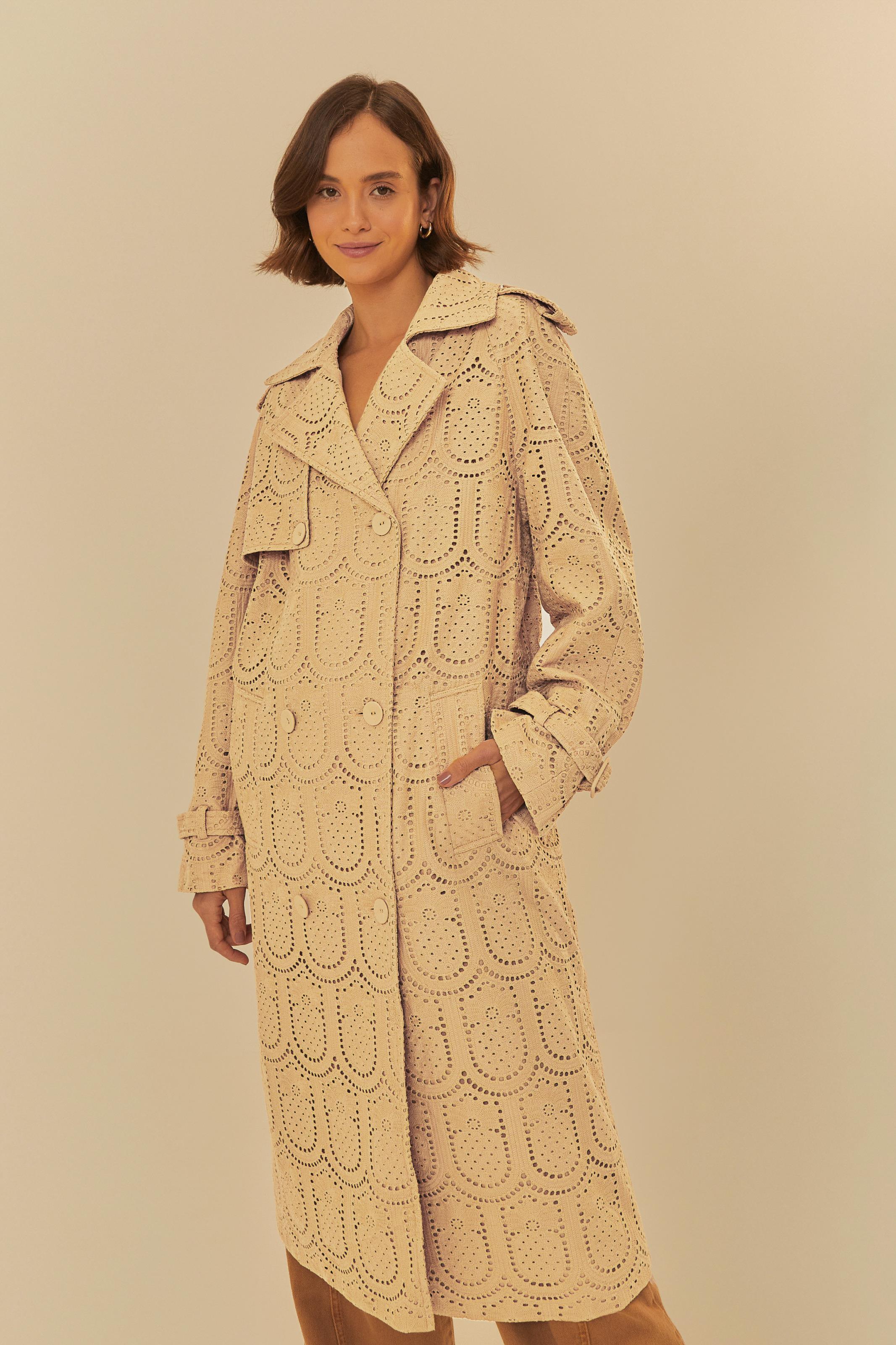 Trench Coat Laise Estampado Abacaxi