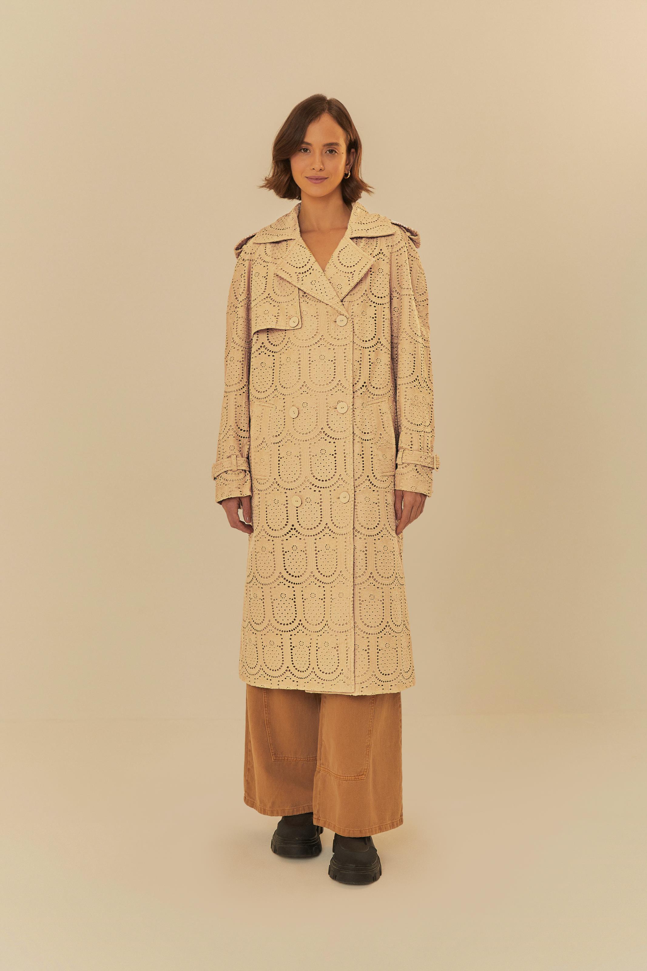 Trench Coat Laise Estampado Abacaxi