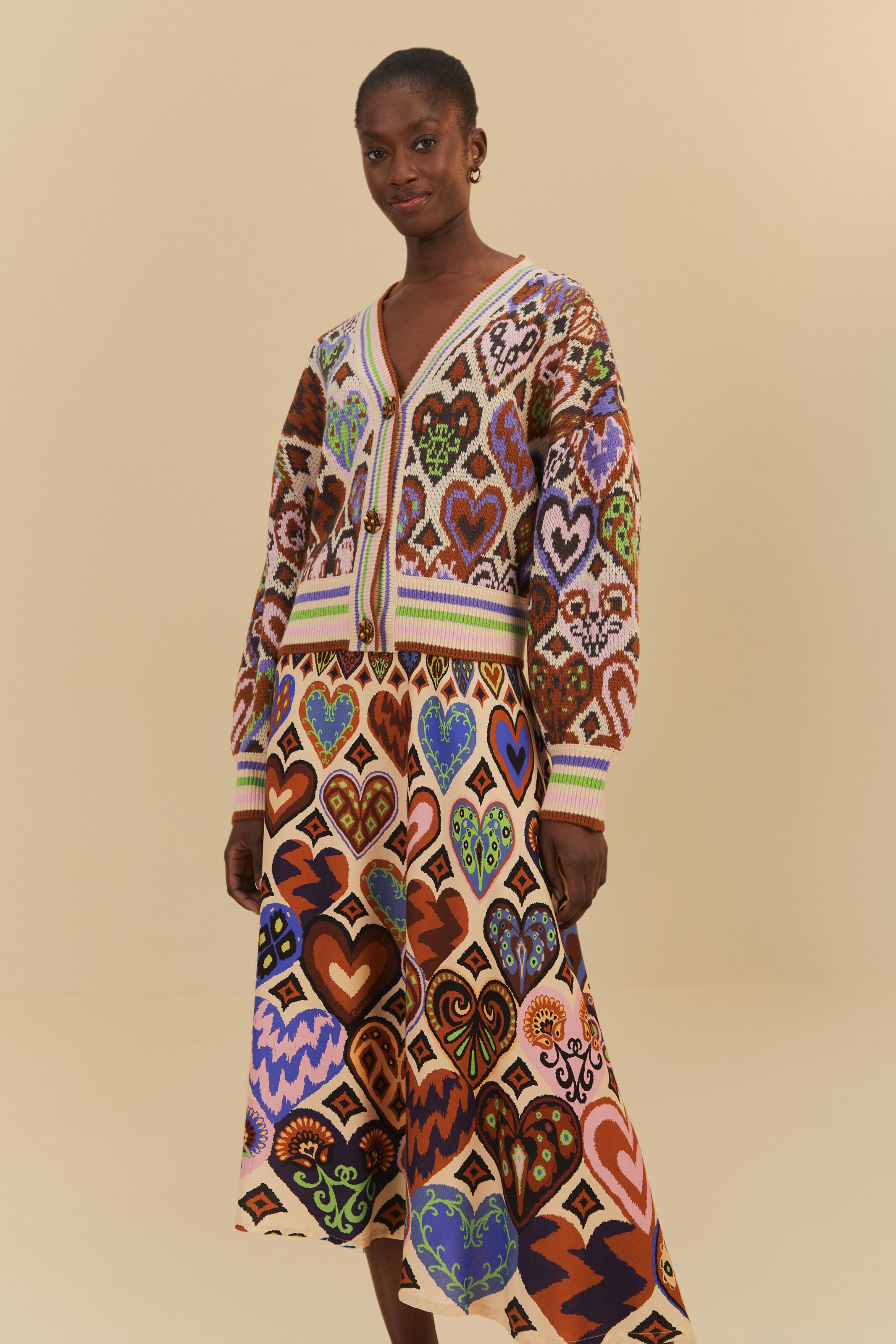 Saia Godê Estampada Coração De Inverno