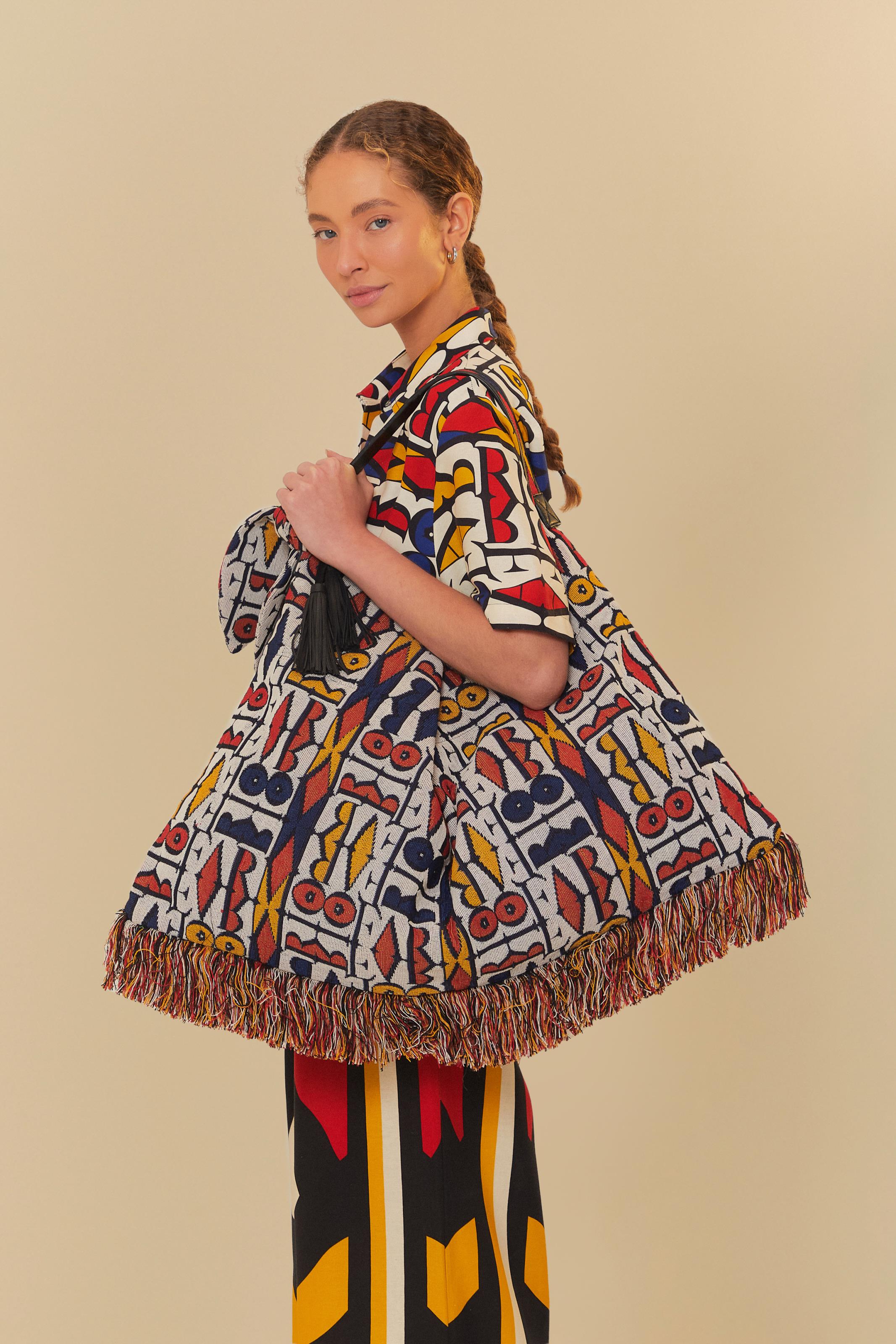 Bolsa Jacquard Estampada Farmrio