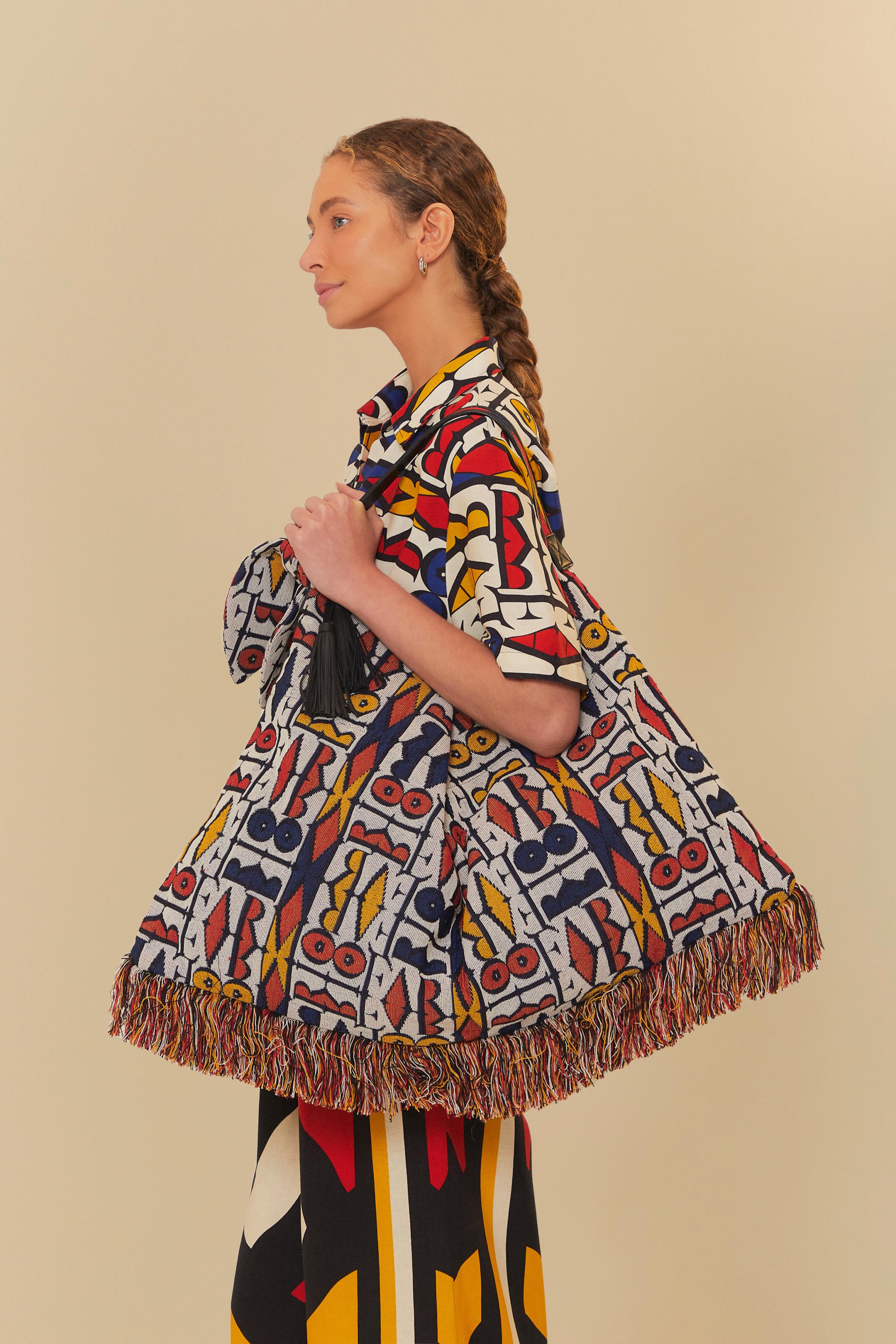 Bolsa Jacquard Estampada Farmrio