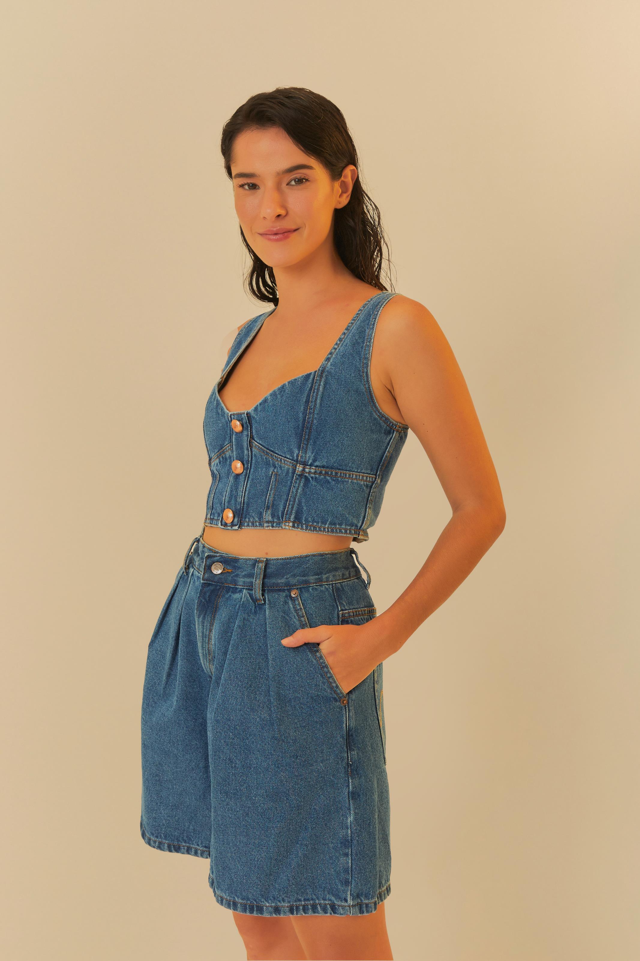 Bermuda Jeans Baggy Baixa