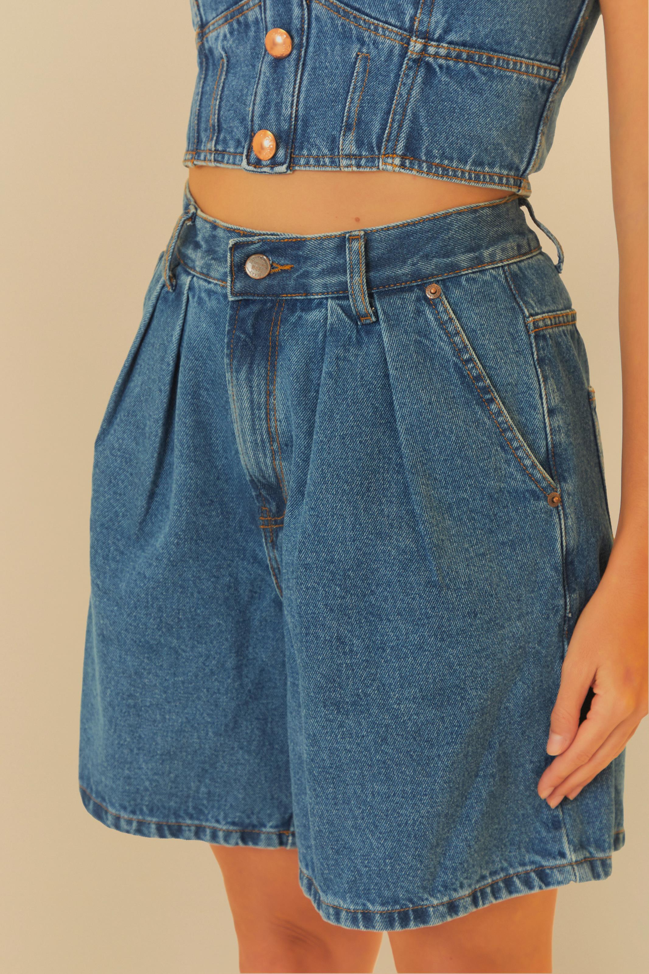 Bermuda Jeans Baggy Baixa