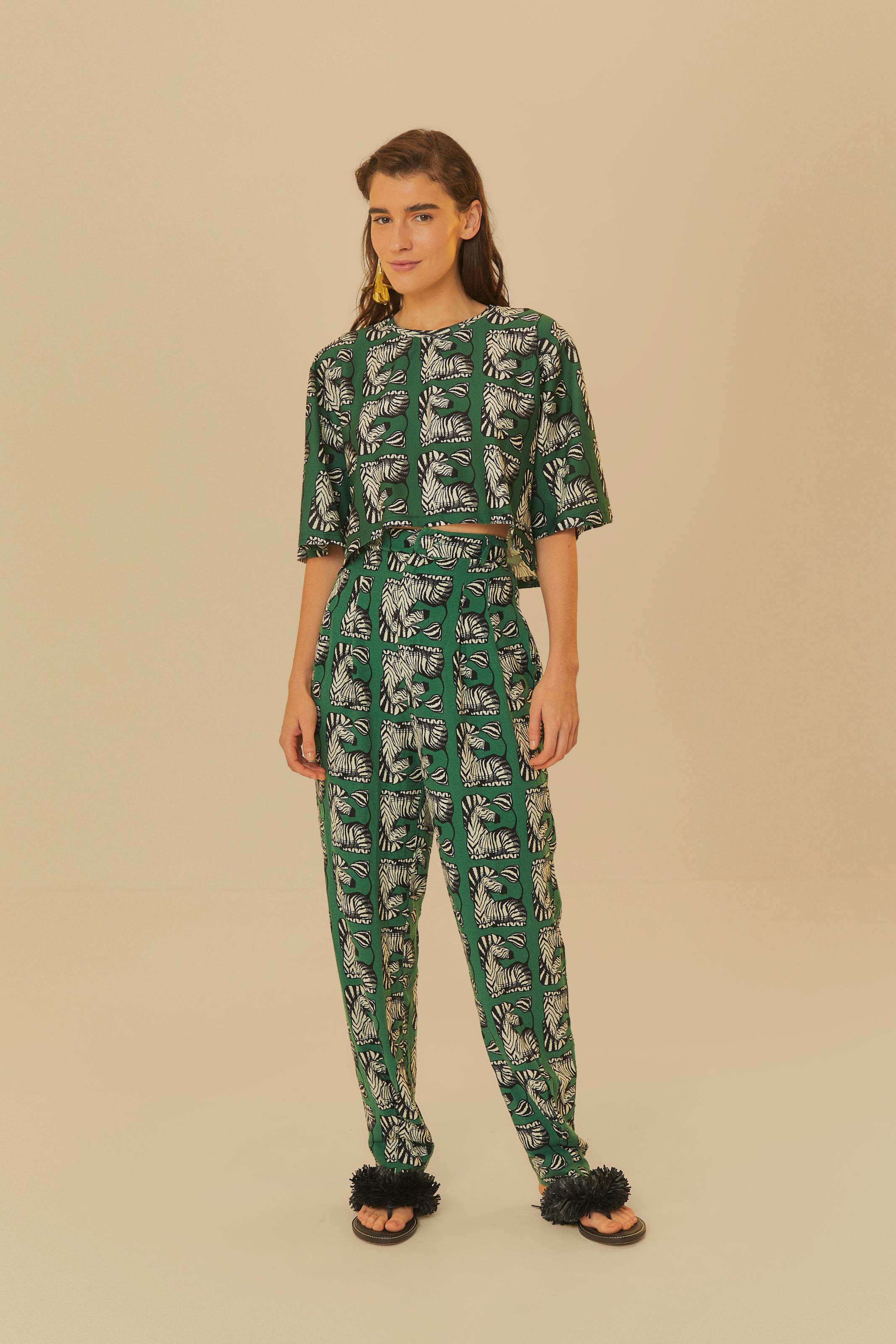 T-Shirt Cropped Estampada Zebrina