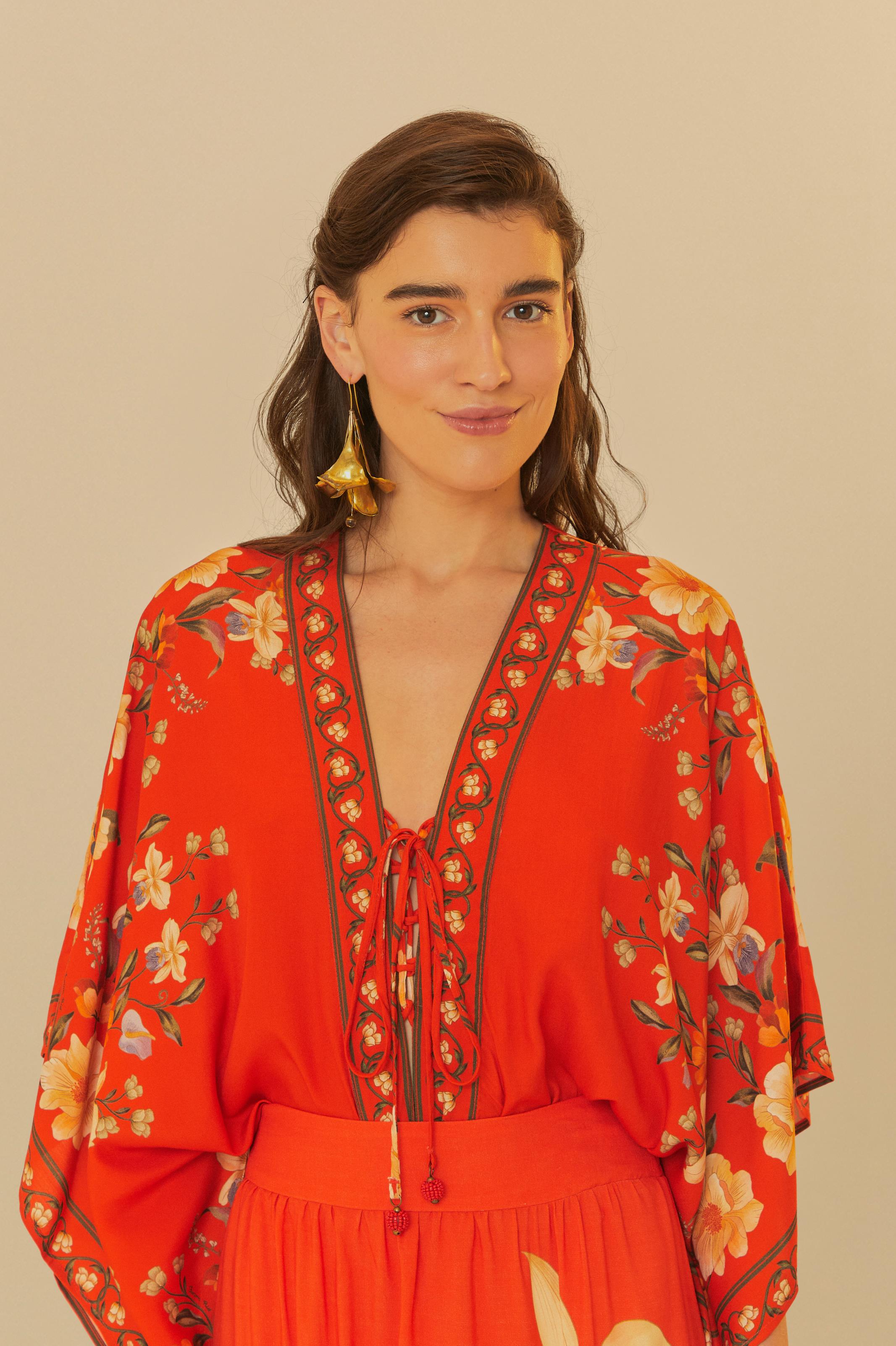 Body Estampado Borboleta Em Flor