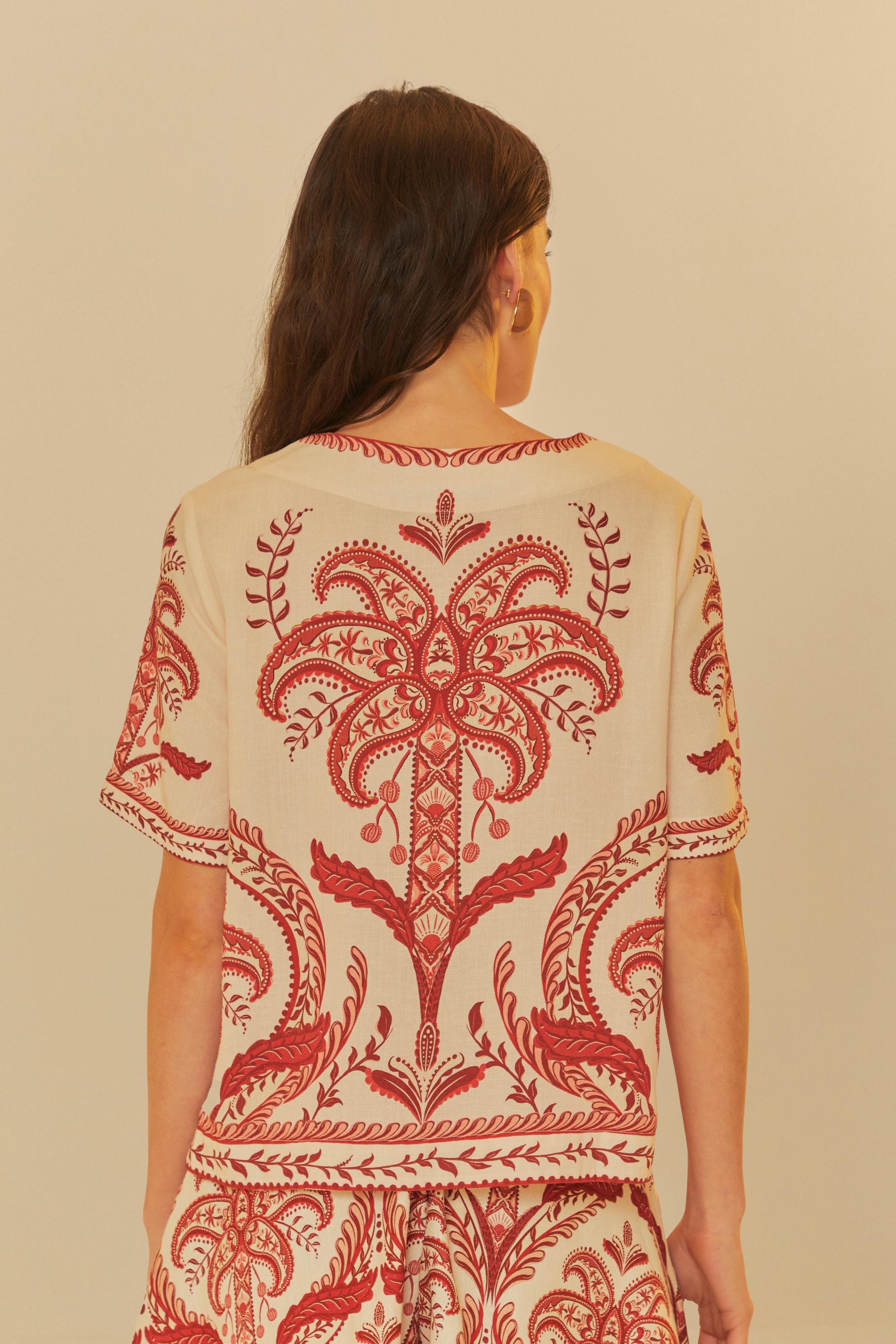 T-Shirt Estampada Camafeu Tropical