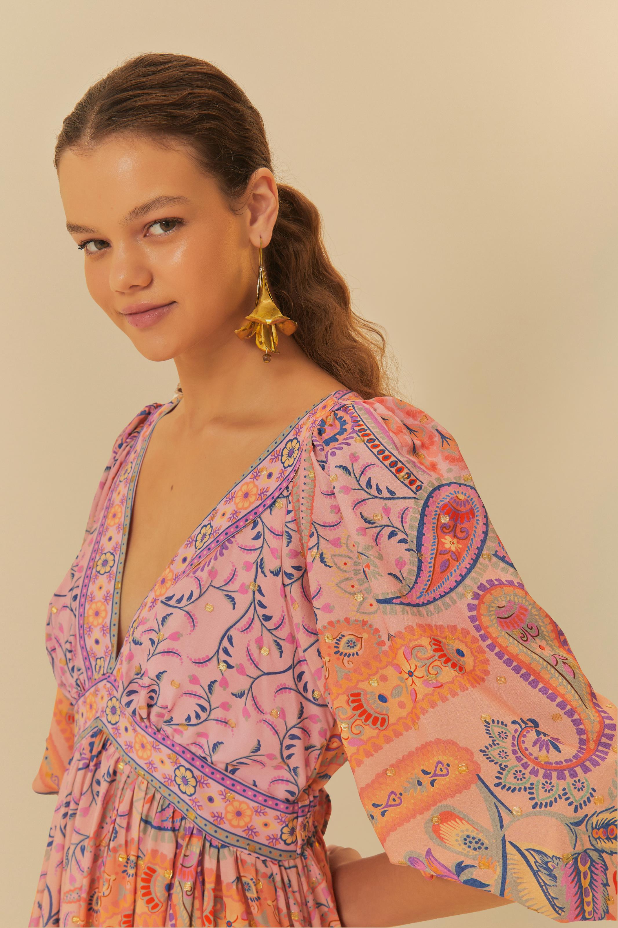 Vestido Estampado Inverno Místico