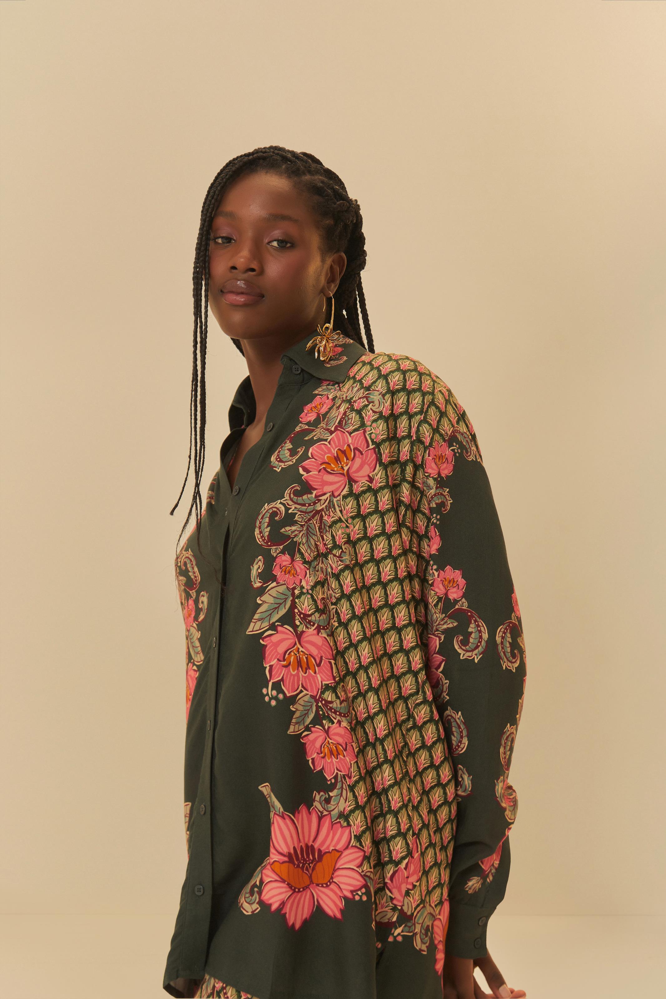 Camisa Manga Longa Estampada Ravenala