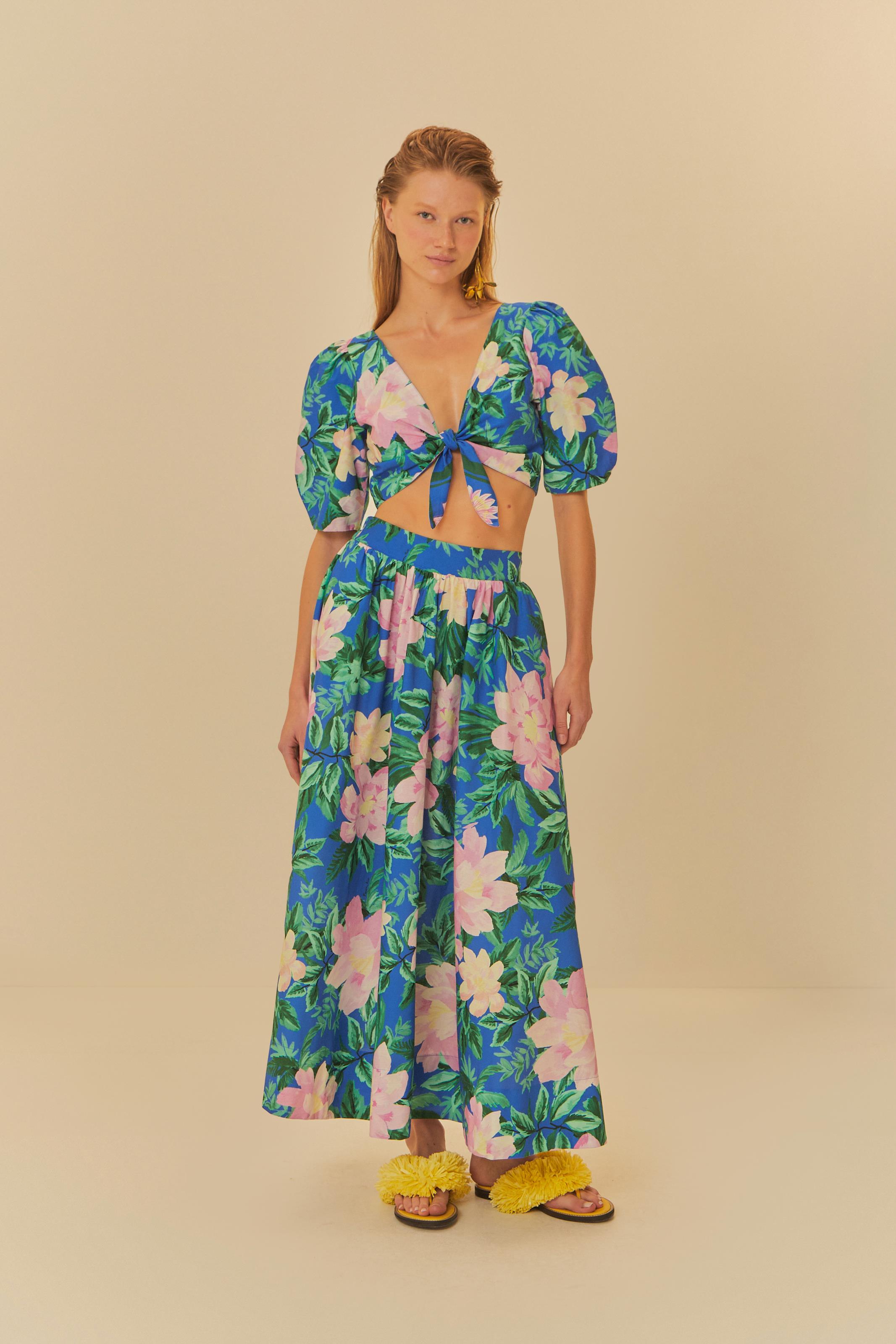Blusa Double Estampada Floral Pintado