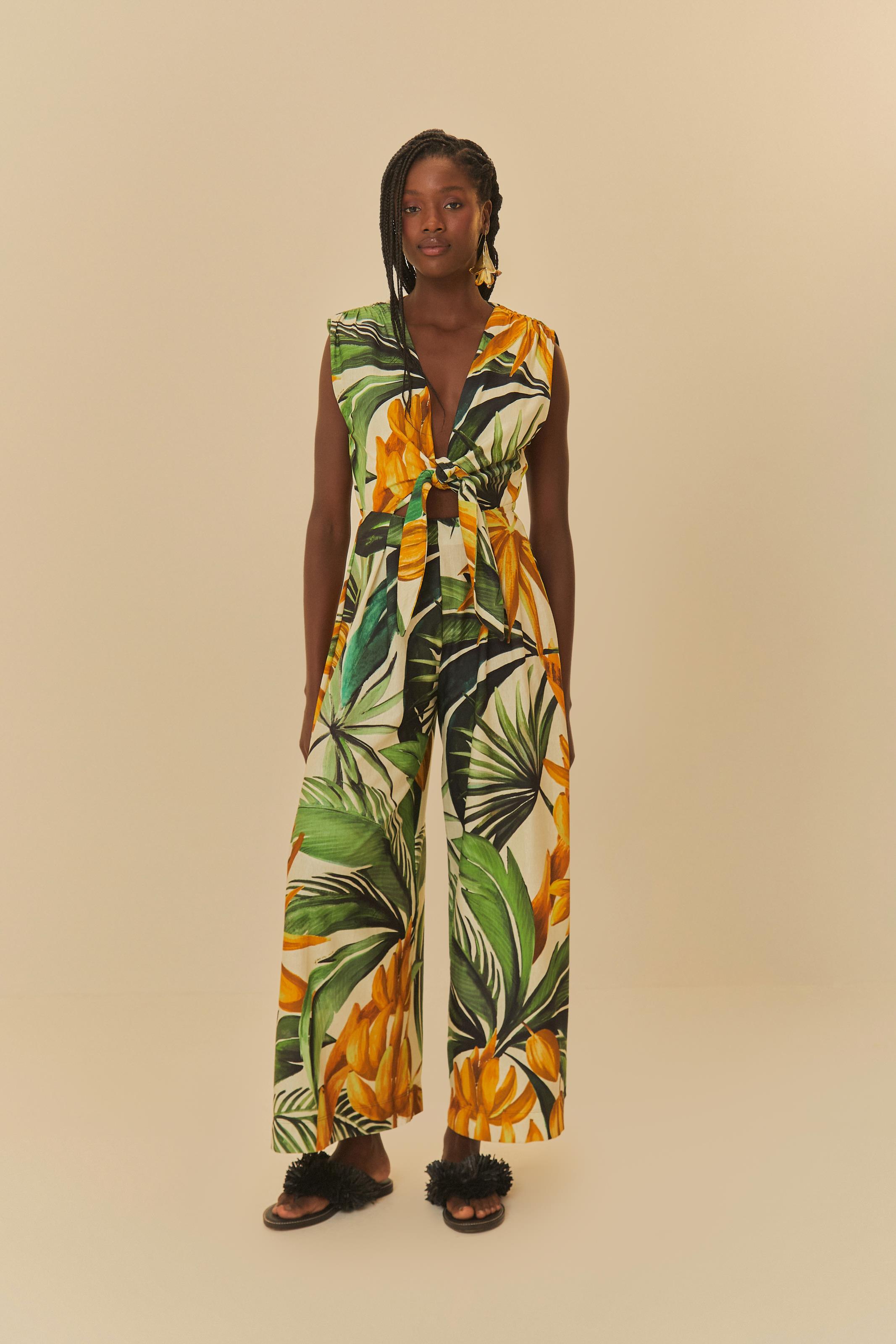 Macacão Pantalona Estampado Bananarte
