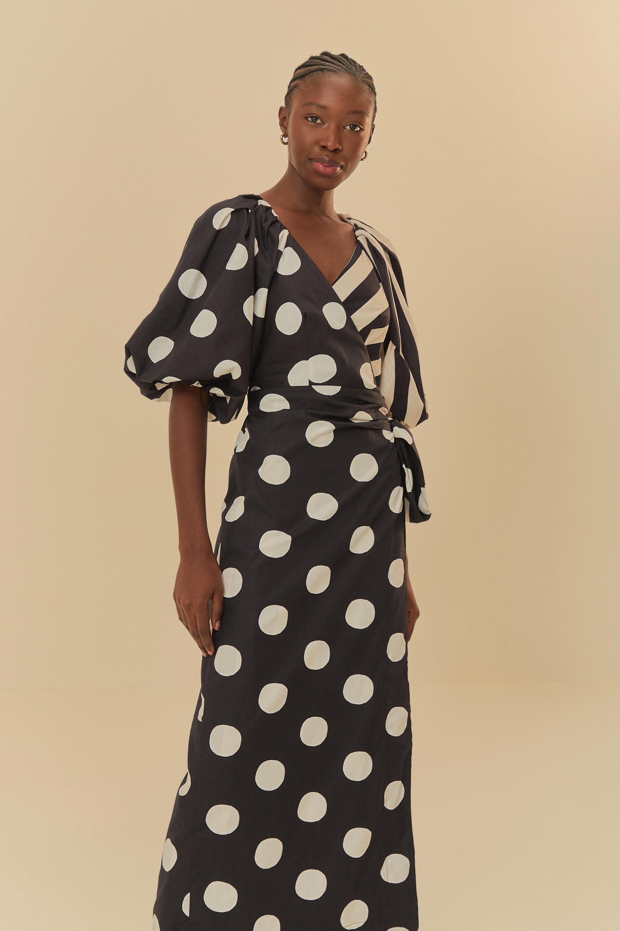 Vestido Cropped Transpasse Estampado Poalina