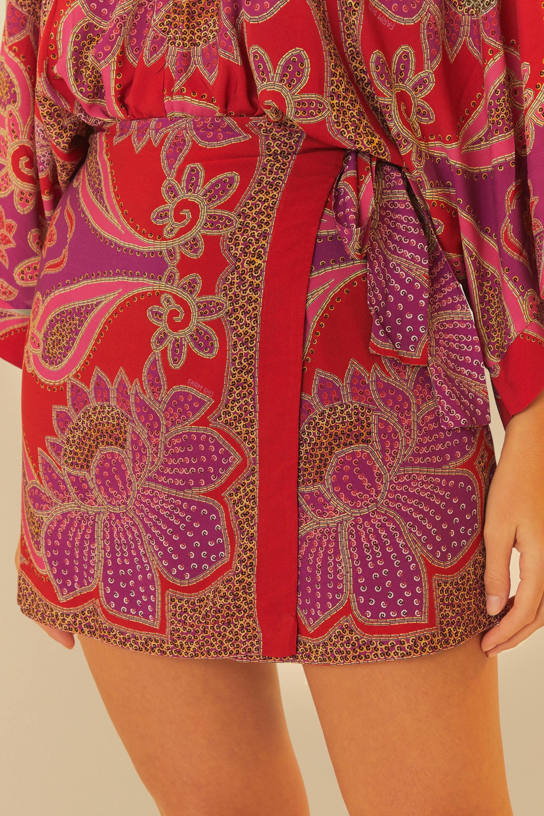 Short Saia Estampado Festa De Verão