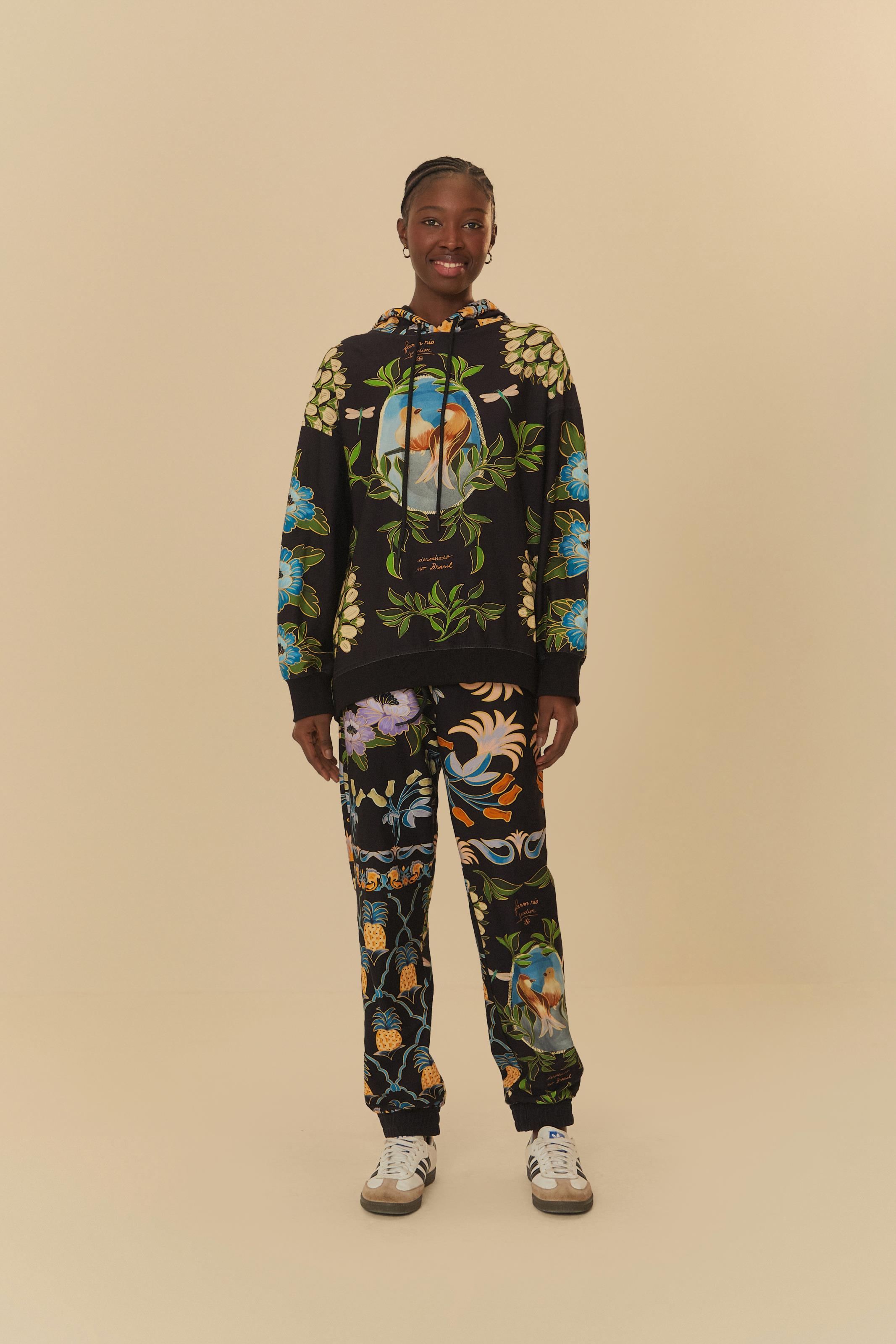 Calça Moletom Estampada Jardim Encantado