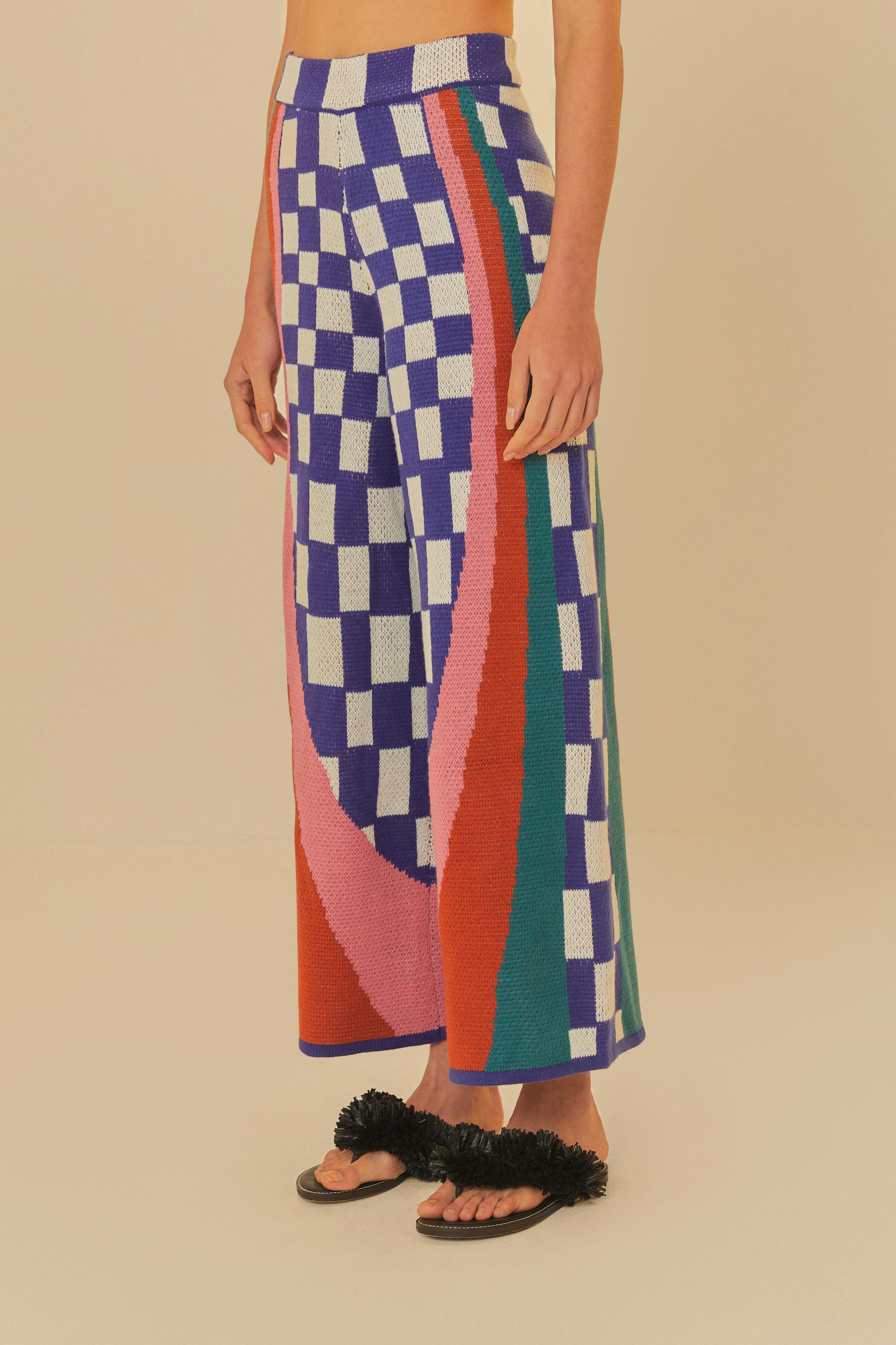 Calça Tricot Estampada Paisagem De Sonho