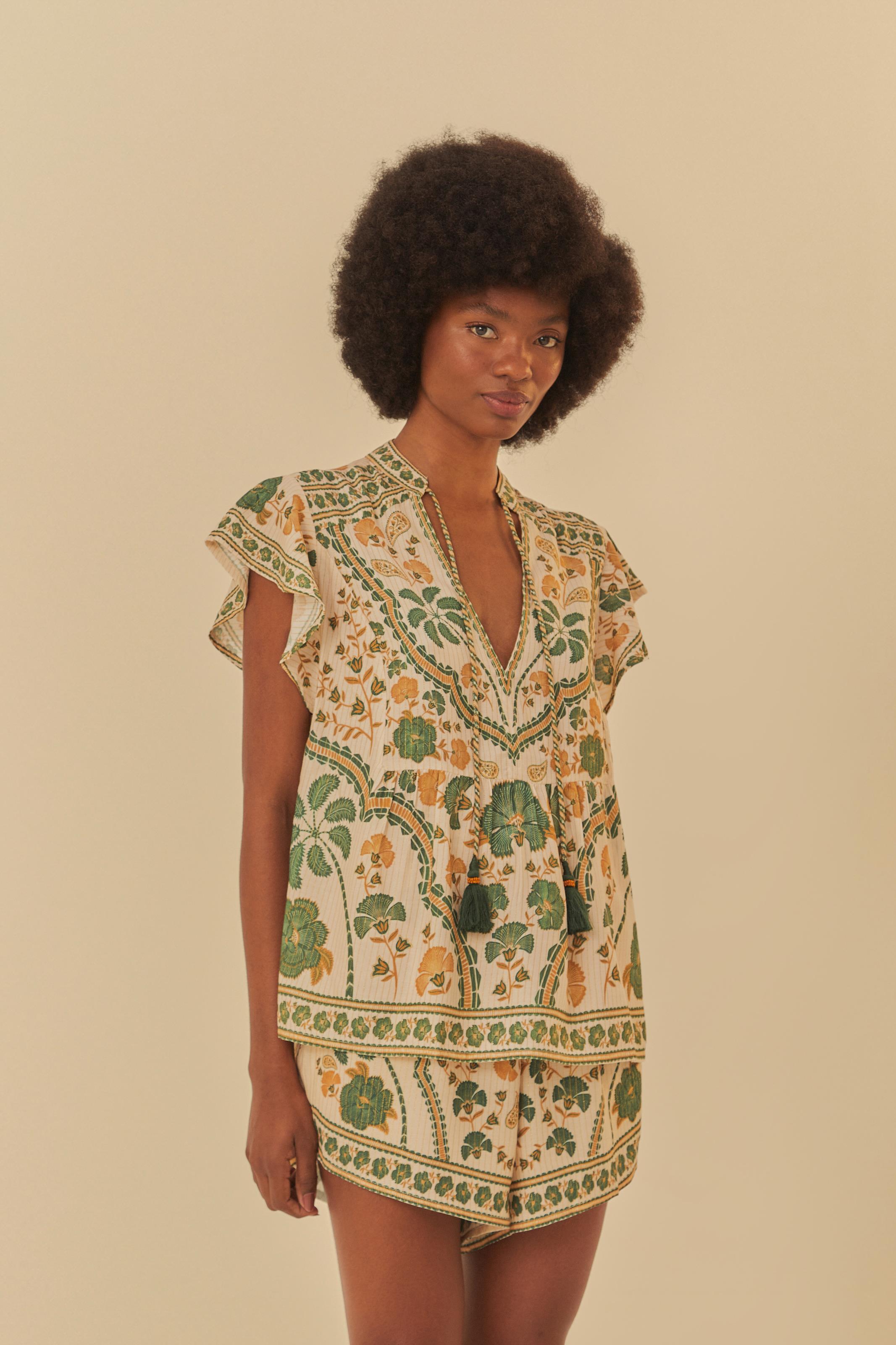 Blusa Bata Estampada Riad