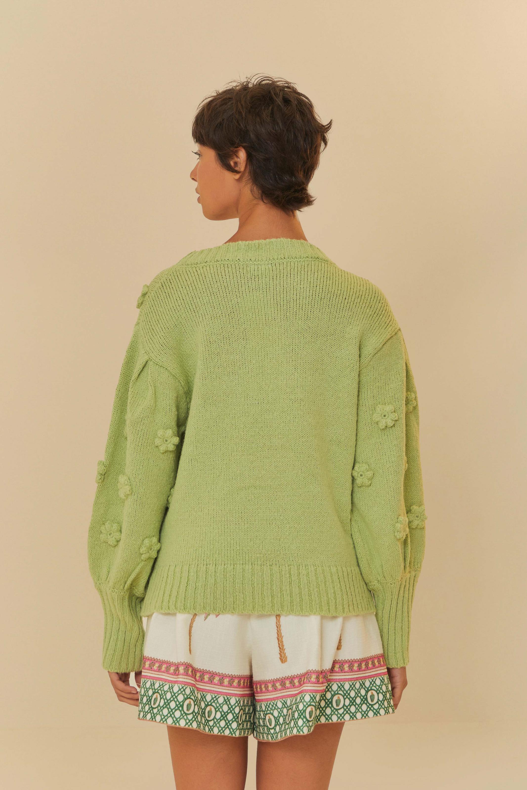 Pull Tricot Artesanal Flores